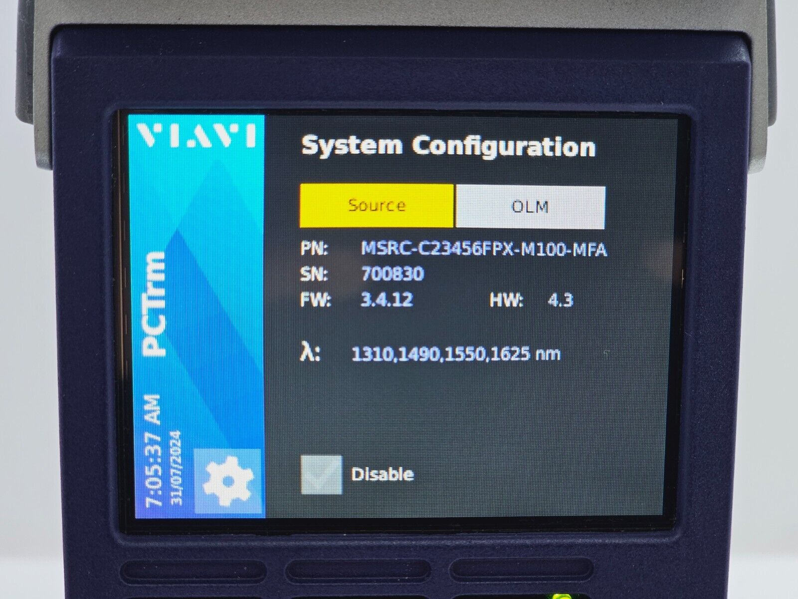 Viavi JDSU MAP-220C-A PCT-rm with mSRC-C2 Source and mOLM-C1 IL/RL Module 2019