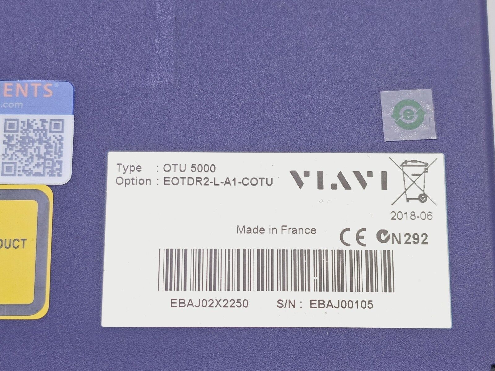 Viavi JDSU OTU 5000 EOTDR2-L-A1-COTU 16-port 1625nm OTDR Medium Range