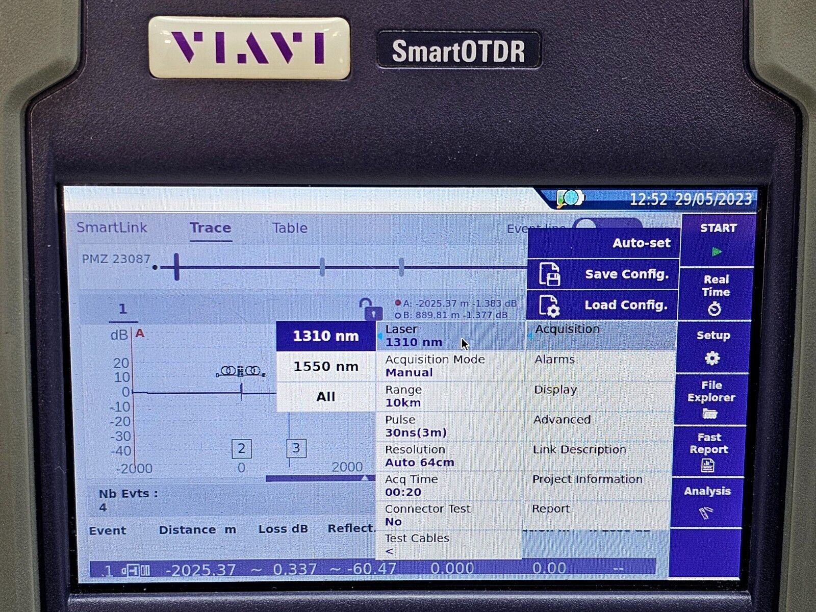 Viavi JDSU E126A SmartOTDR 1310/1550 nm APC SM Metro Access OTDR Smartlink SW