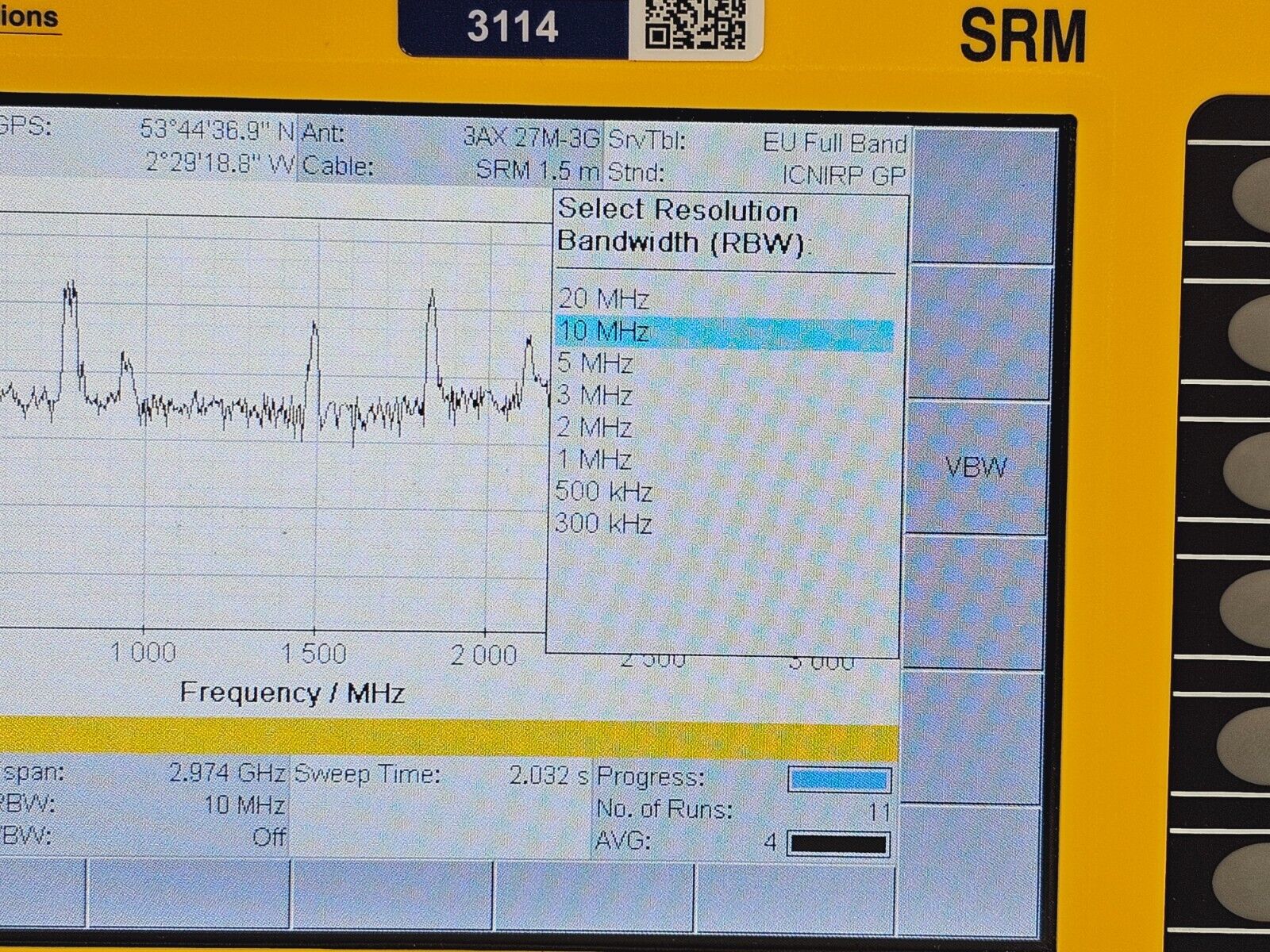 Narda SRM-3006 Selective Radiation Meter 3006/01 + 3501/03 Probe 27MHz - 3GHz