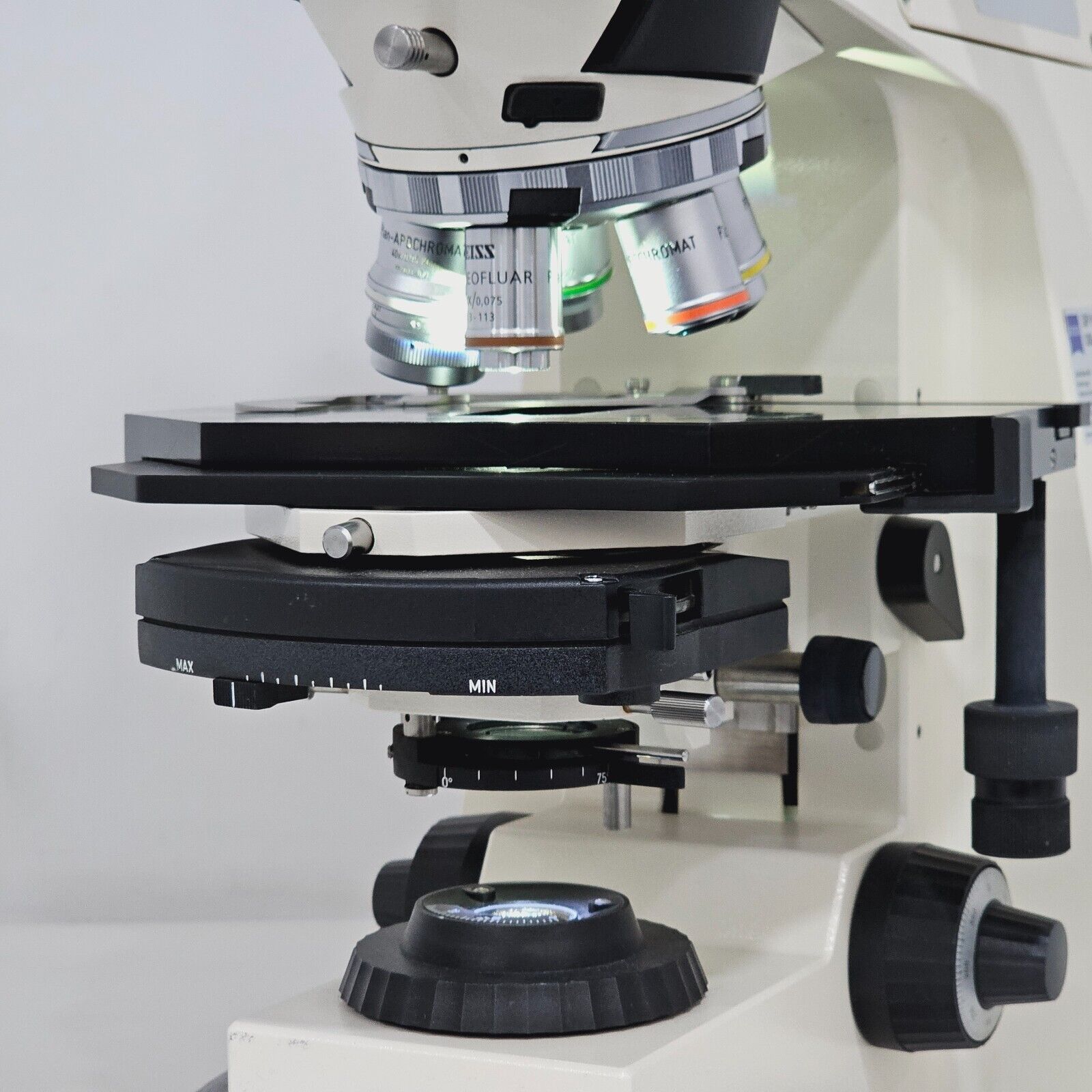 ZEISS Axioplan El-Einsatz Microscope 451887 IK-HR1D Camera + 5 Objectives &.....