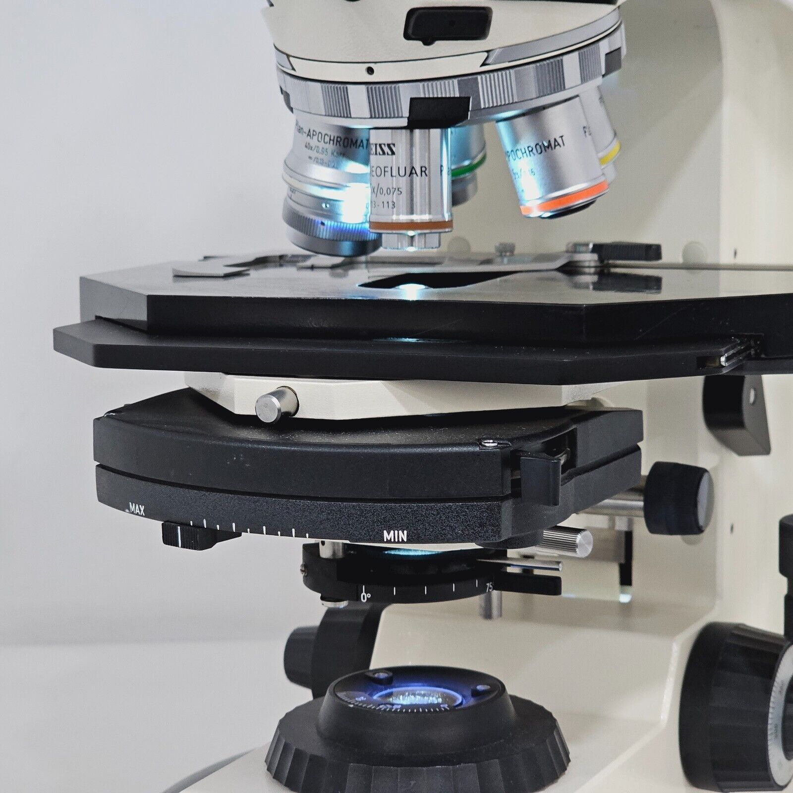 ZEISS Axioplan El-Einsatz Microscope 451887 IK-HR1D Camera + 5 Objectives &.....