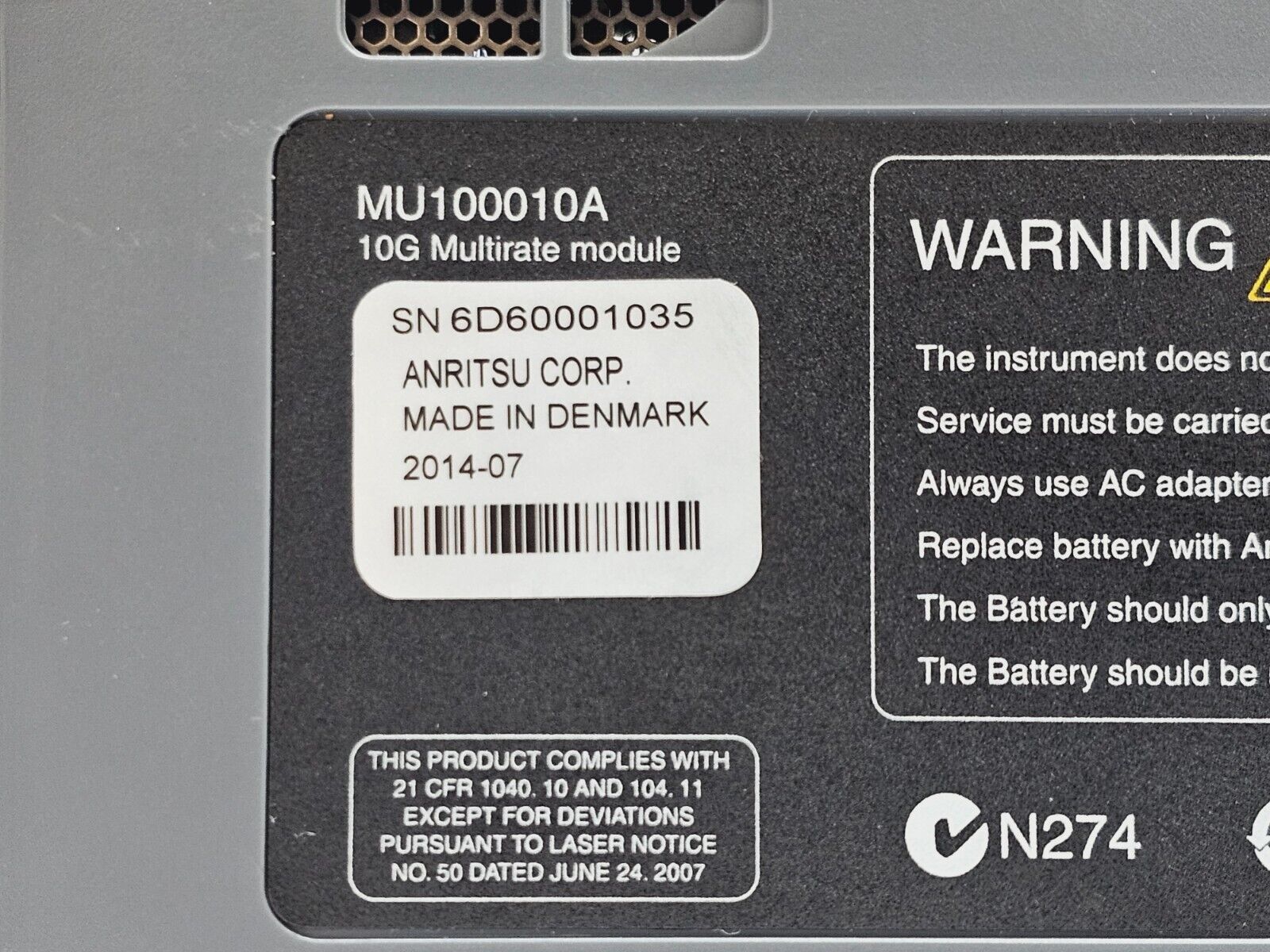 Anritsu MT1000A Network Master Pro MU100010A 10G Ethernet Multirate Dual Channel