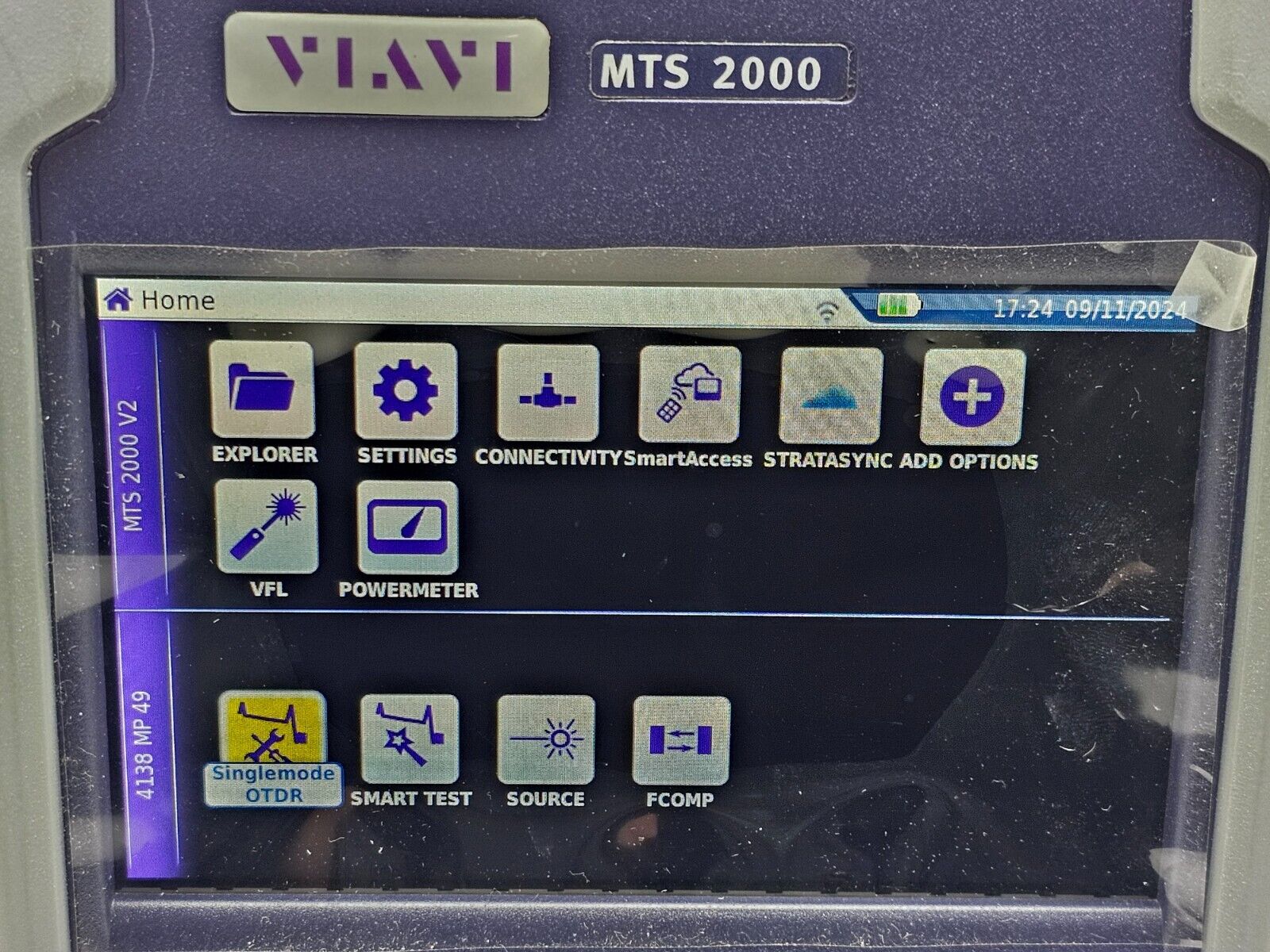 Viavi JDSU MTS 2000 V2 with 4138 MP49 Metro PON 1310/1490/1550 nm OTDR FCOMP SW