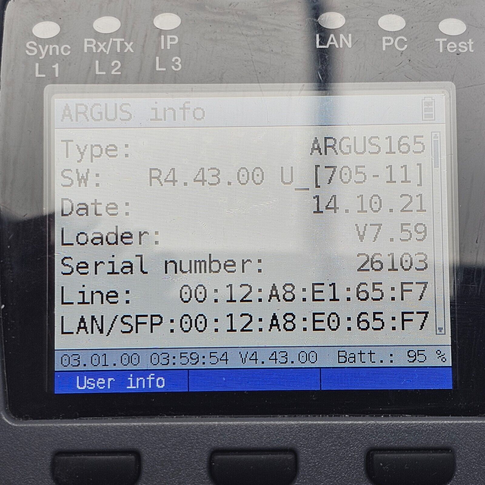 Intec Argus 165 GigE + ADSL Annex B & J VDSL SHDSL ISDN RFC 2544 Ethernet & TDR