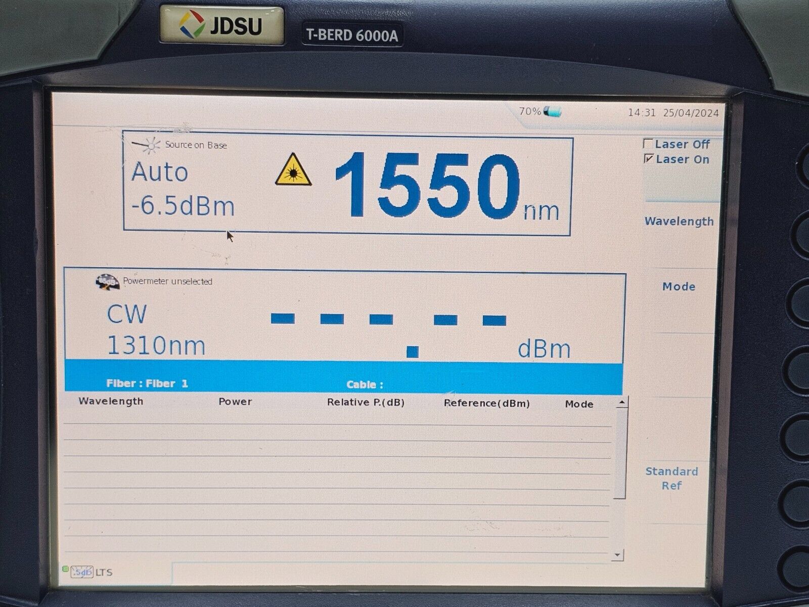 Viavi JDSU T-BERD 6000A Modular Mainframe with Power Meter VFL LS and Talk Set