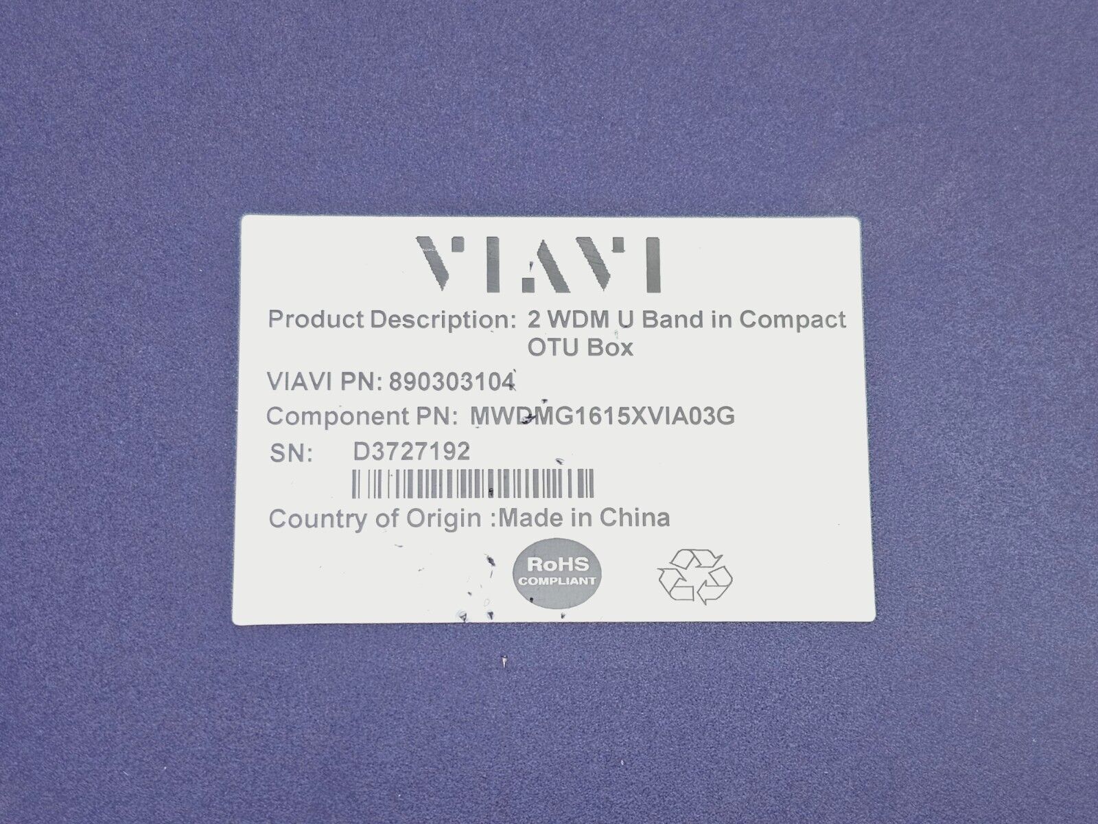 Viavi JDSU 2 WDM U Band In Compact OTU Box 890303104