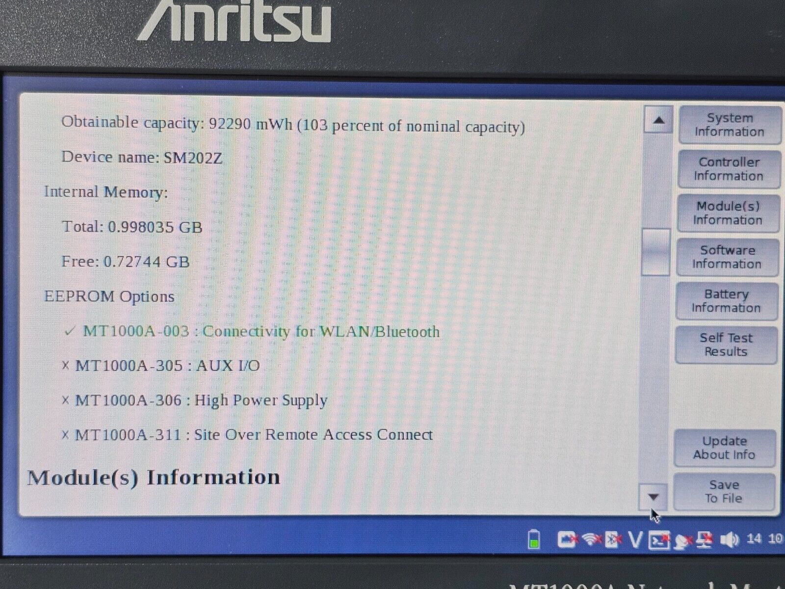 Anritsu MT1000A Network Master Pro MU100010A 10G Ethernet Multirate Dual Channel