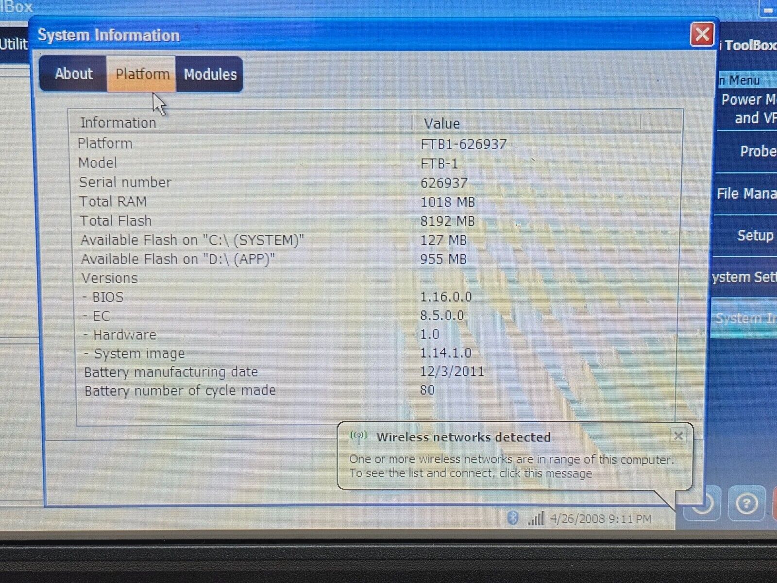 EXFO FTB-1 Mainframe Platform with Power Meter and Visual Fault Locator