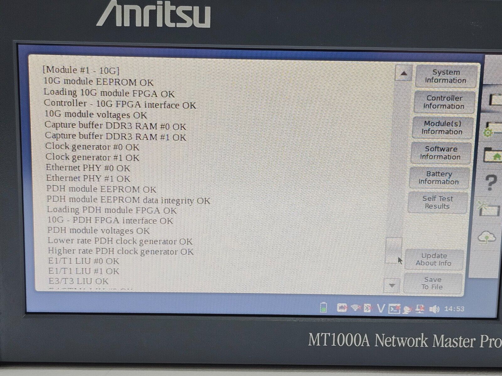 Anritsu MT1000A Network Master Pro MU100010A 10G Ethernet Multirate Dual Channel