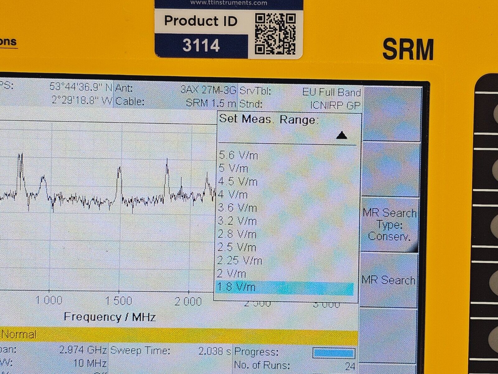 Narda SRM-3006 Selective Radiation Meter 3006/01 + 3501/03 Probe 27MHz - 3GHz