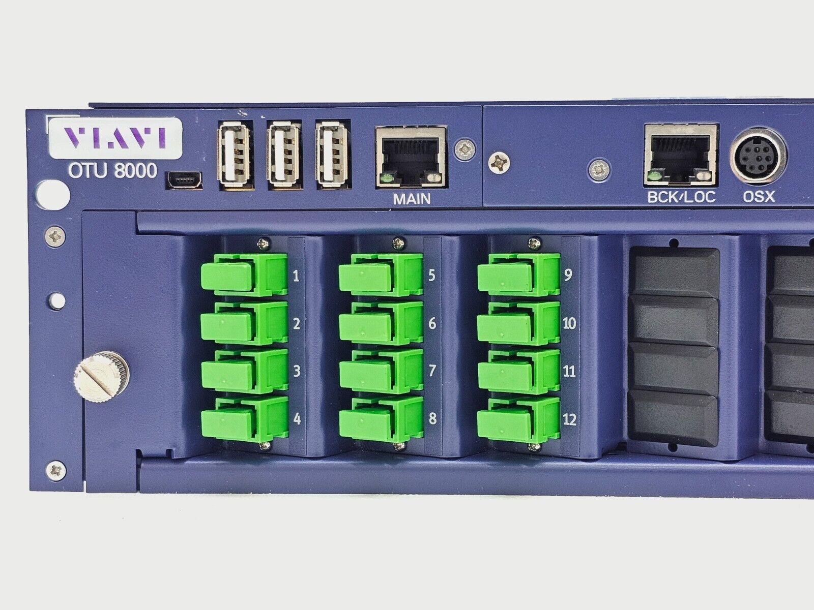 Viavi JDSU OTU 8000e v2 with OTAU 1x12 Optical Switch