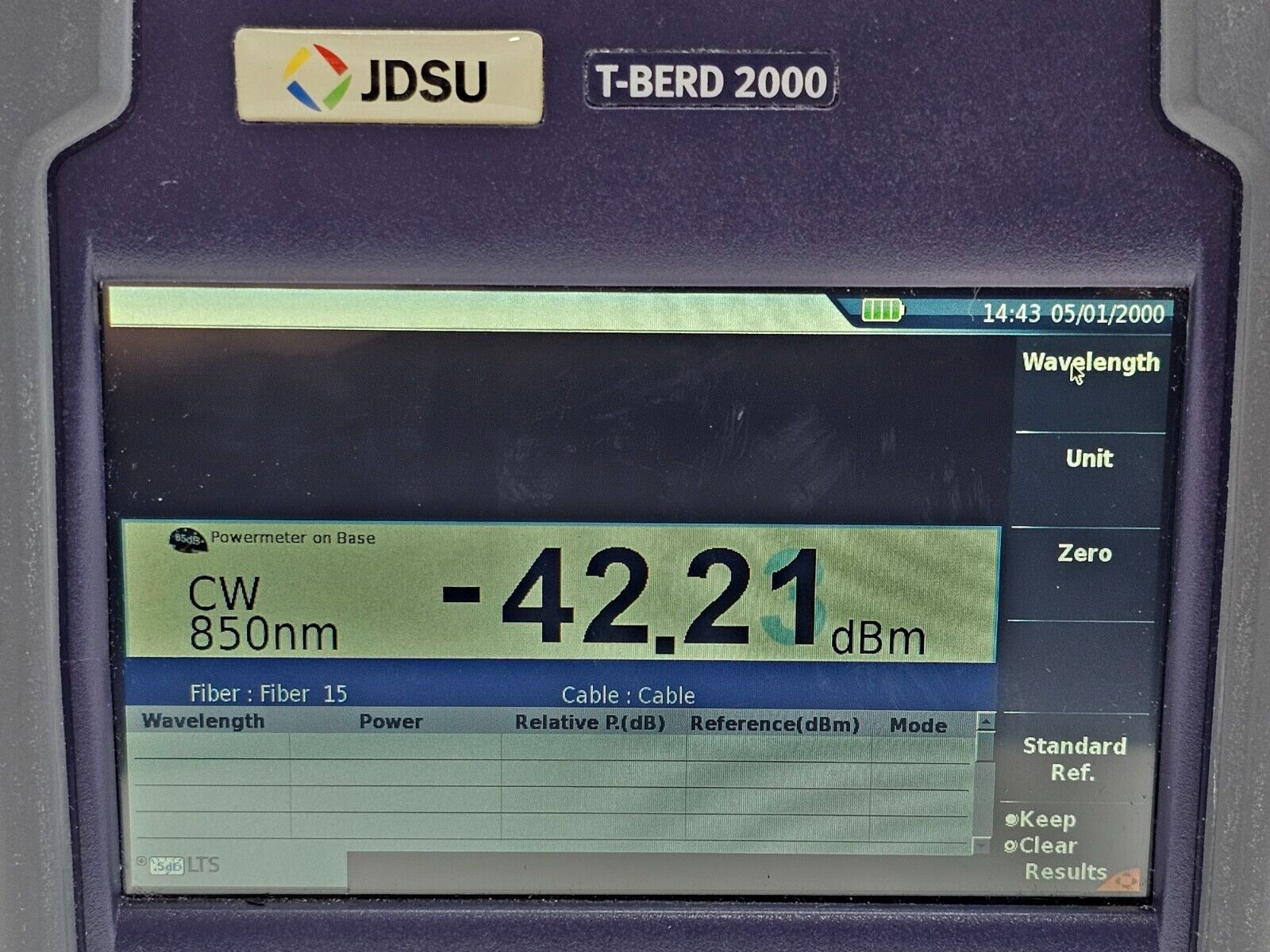 Viavi JDSU T-BERD 2000 Test Platform / Mainframe with built-in Power Meter