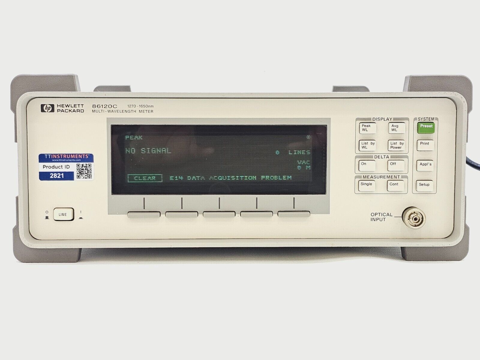 FOR REPAIR Keysight Agilent 86120C 1270 - 1650nm Multi-Wavelength Meter ERROR 14