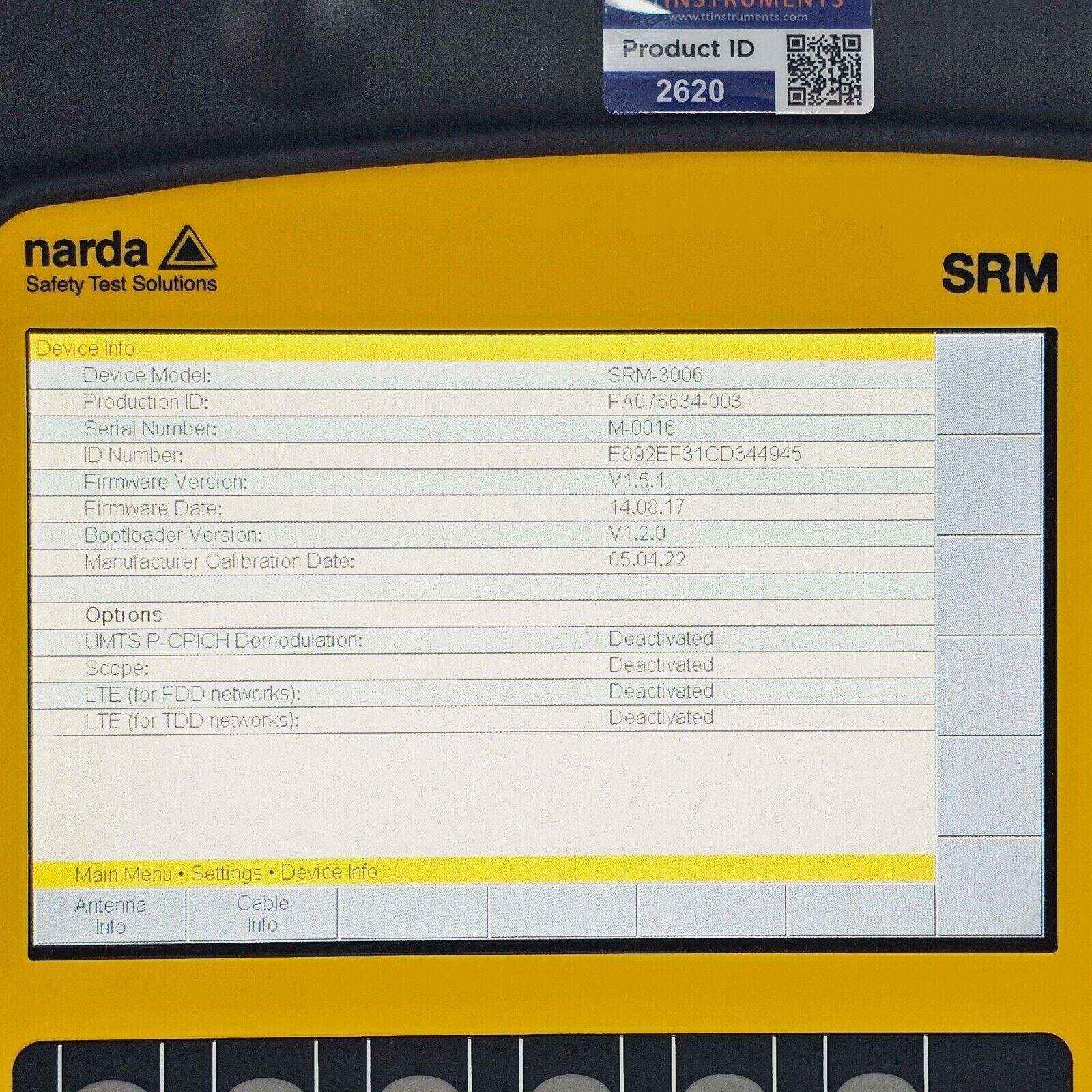 Narda SRM-3006 w/ 9 kHz - 6 GHz & E-Field Antenna Three-Axis 27 MHz - 3 GHz