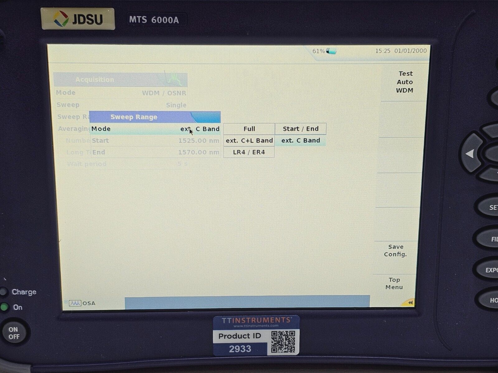 Viavi JDSU 6000A V2 + OSA-110M 1250 - 1650 nm OSA Optical Spectrum Analyzer #2