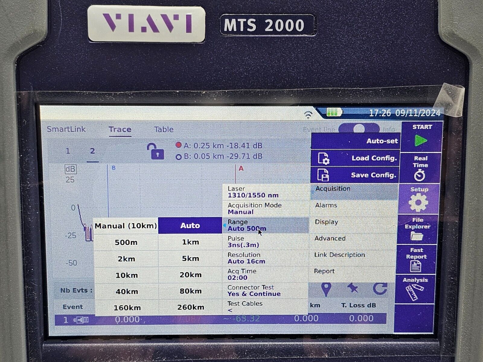 Viavi JDSU MTS 2000 V2 with 4138 MP49 Metro PON 1310/1490/1550 nm OTDR FCOMP SW