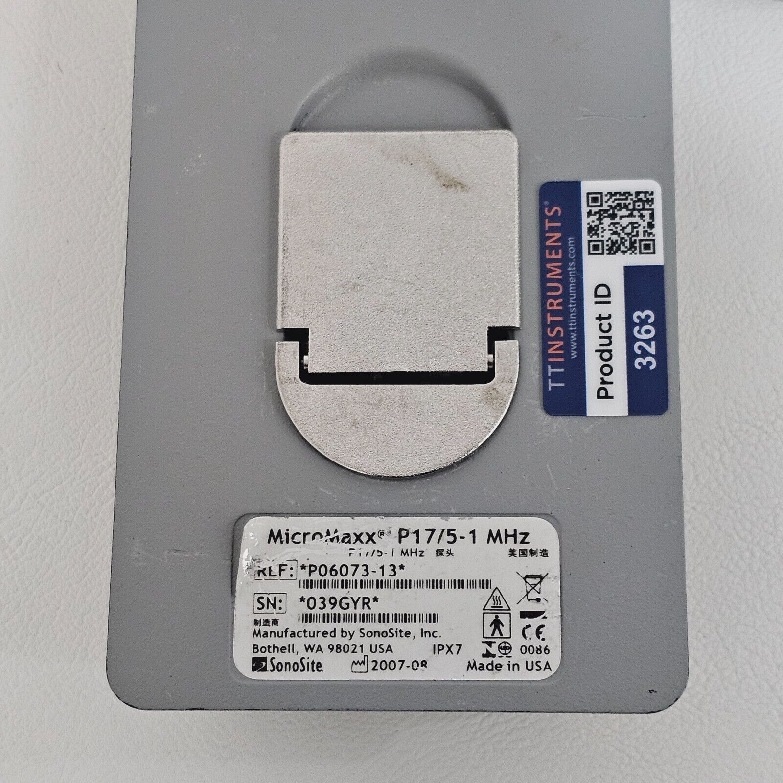 SonoSite MicroMaxx P06073-13 P17/5- 1 MHz Transducer MFD 2007