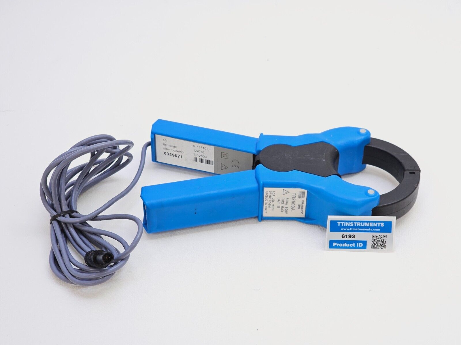 Dranetz BMI TR2500A Clamp-on Current Probe 500A 600V TR-2500 RMS MAX