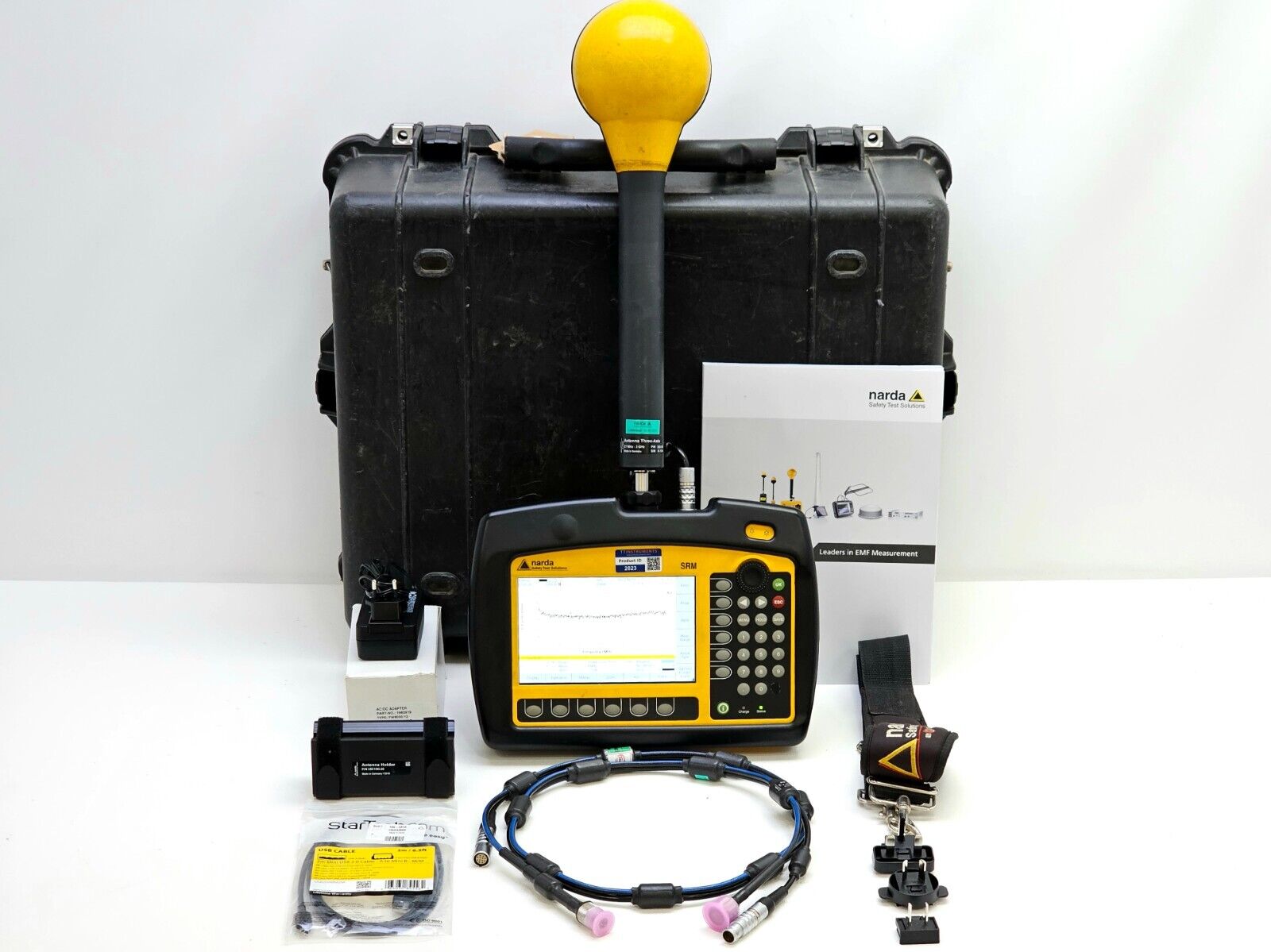 CALIBRATED Narda SRM-3006 Radiation Meter 9 kHz-6 GHz E Field Probe 27MHz - 3GHz