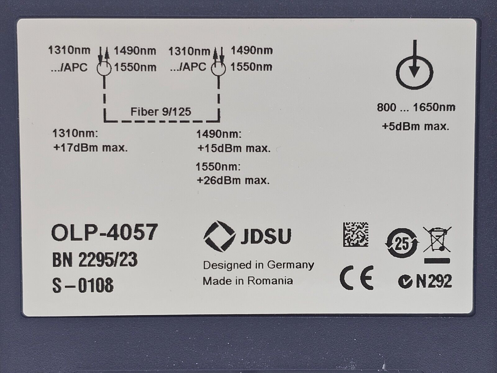 Viavi JDSU OLP-4057 PON Selective Power Meter 2295/23 for T-Berd MTS-4000 / 2000