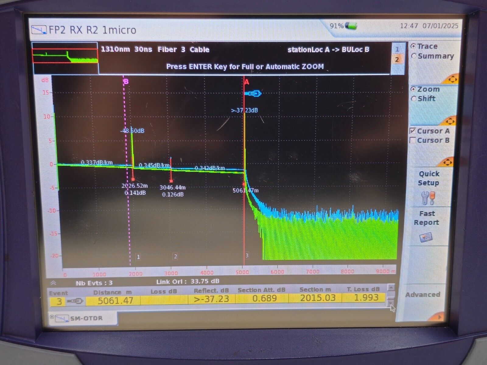 Viavi JDSU MTS 6000 w/ 8126 LR OTDR Module 1310/1550 nm 43/41 dB Long Range