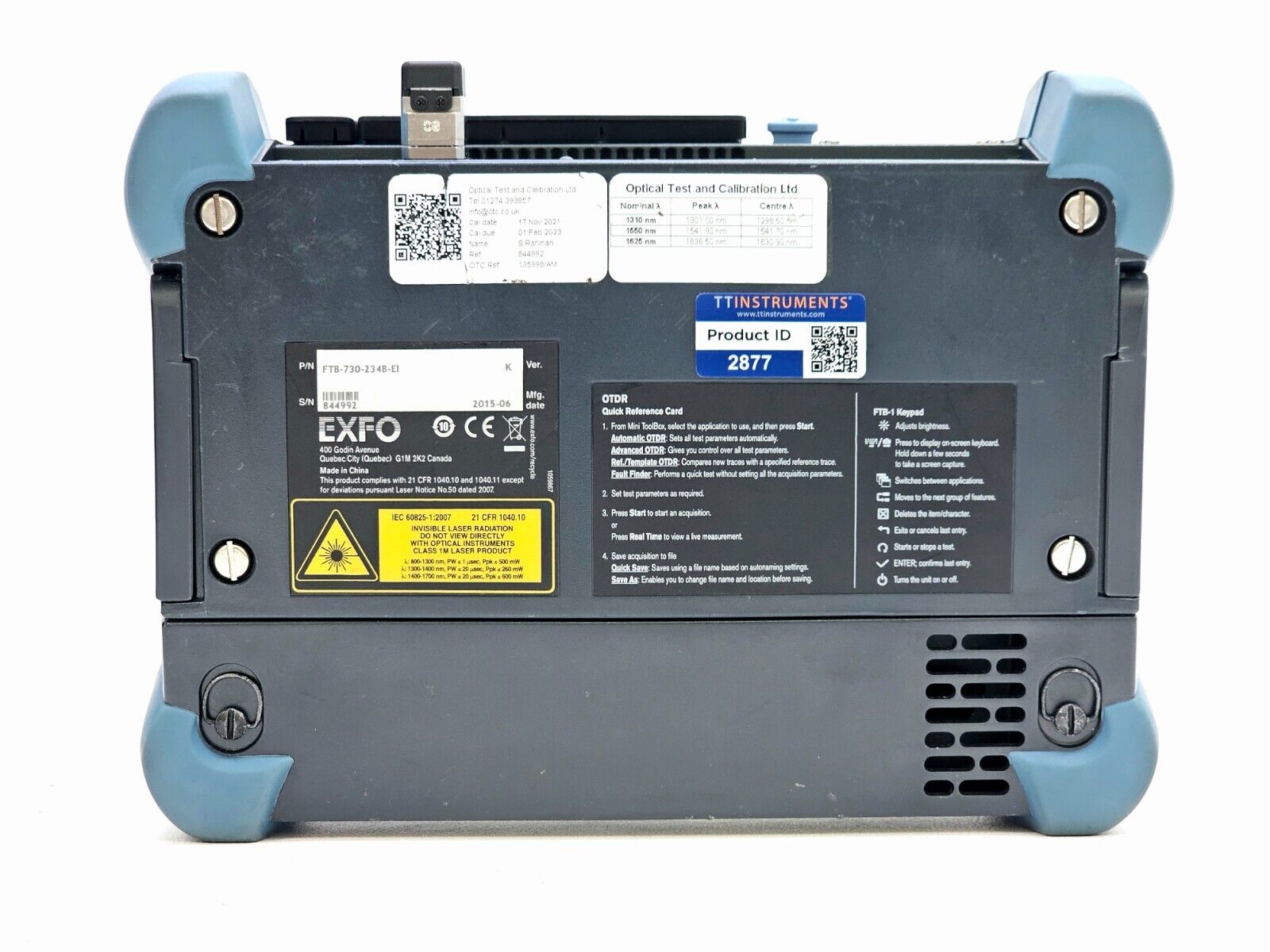 EXFO FTB-1 with FTB-730-234B-EI SM OTDR 1310/1550/1625 nm FTB-730 SC PC