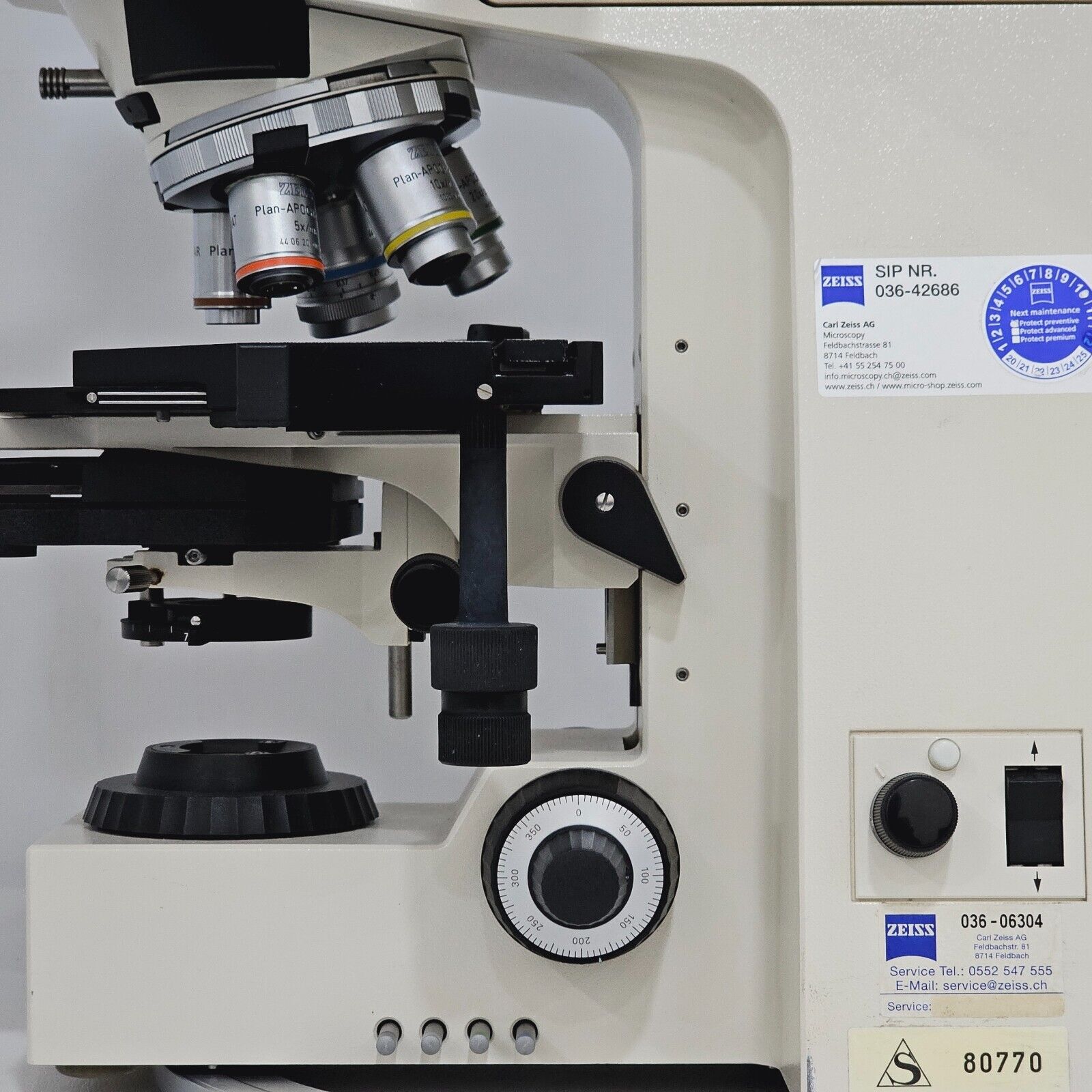 ZEISS Axioplan El-Einsatz Microscope 451887 IK-HR1D Camera + 5 Objectives &.....