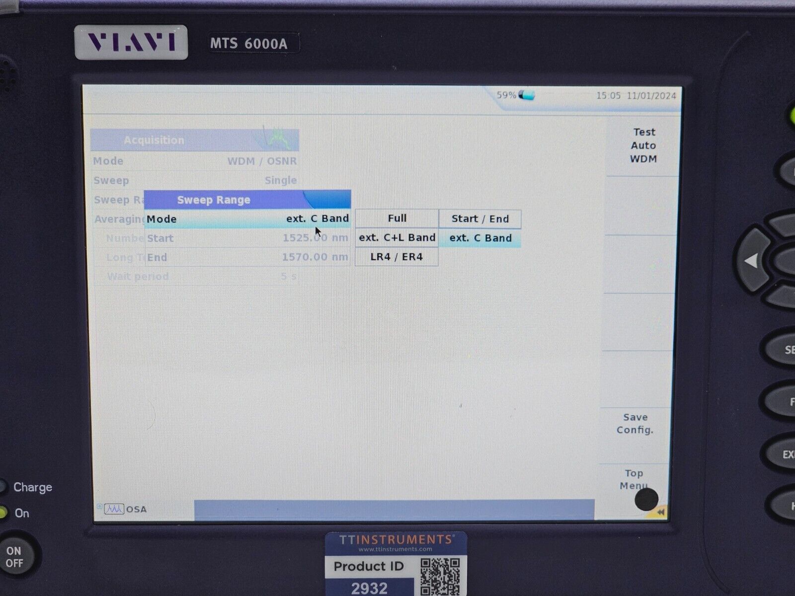 Viavi JDSU 6000A V2 + OSA-110M 1250 - 1650 nm OSA Optical Spectrum Analyzer #1