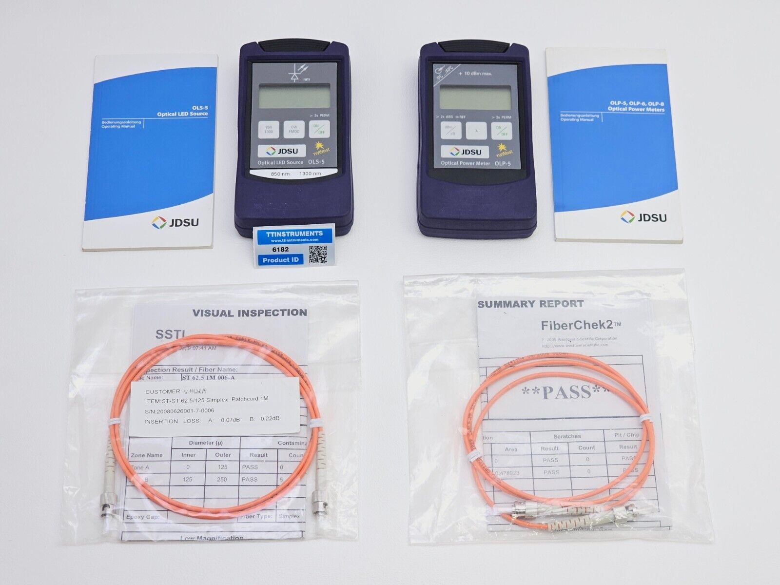 Viavi JDSU Optical Power Meter OLP-5 & Optical Laser Source OLS-5 850/1300 nm MM