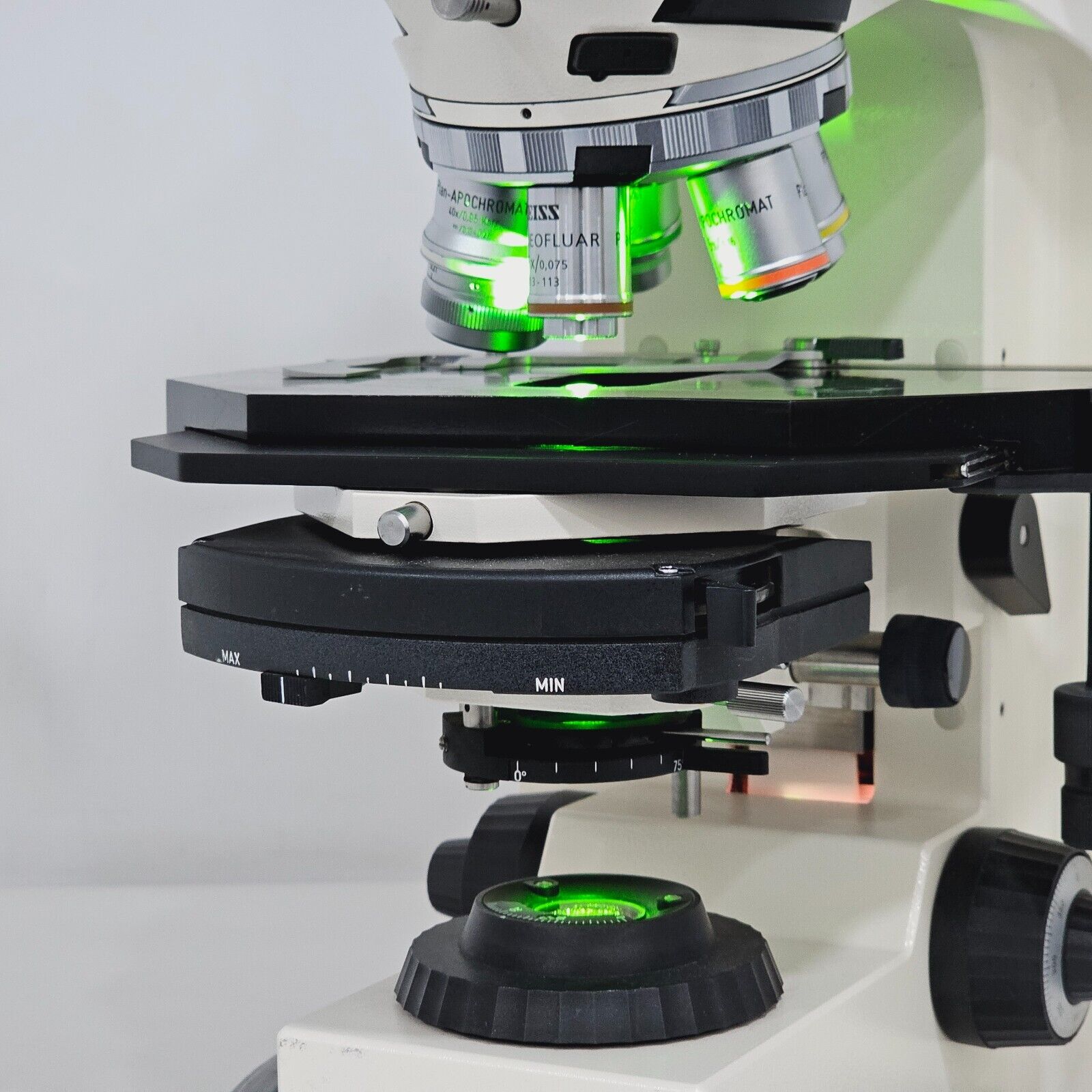 ZEISS Axioplan El-Einsatz Microscope 451887 IK-HR1D Camera + 5 Objectives &.....