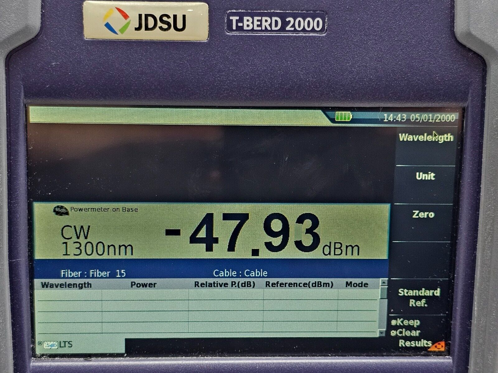 Viavi JDSU T-BERD 2000 Test Platform / Mainframe with built-in Power Meter