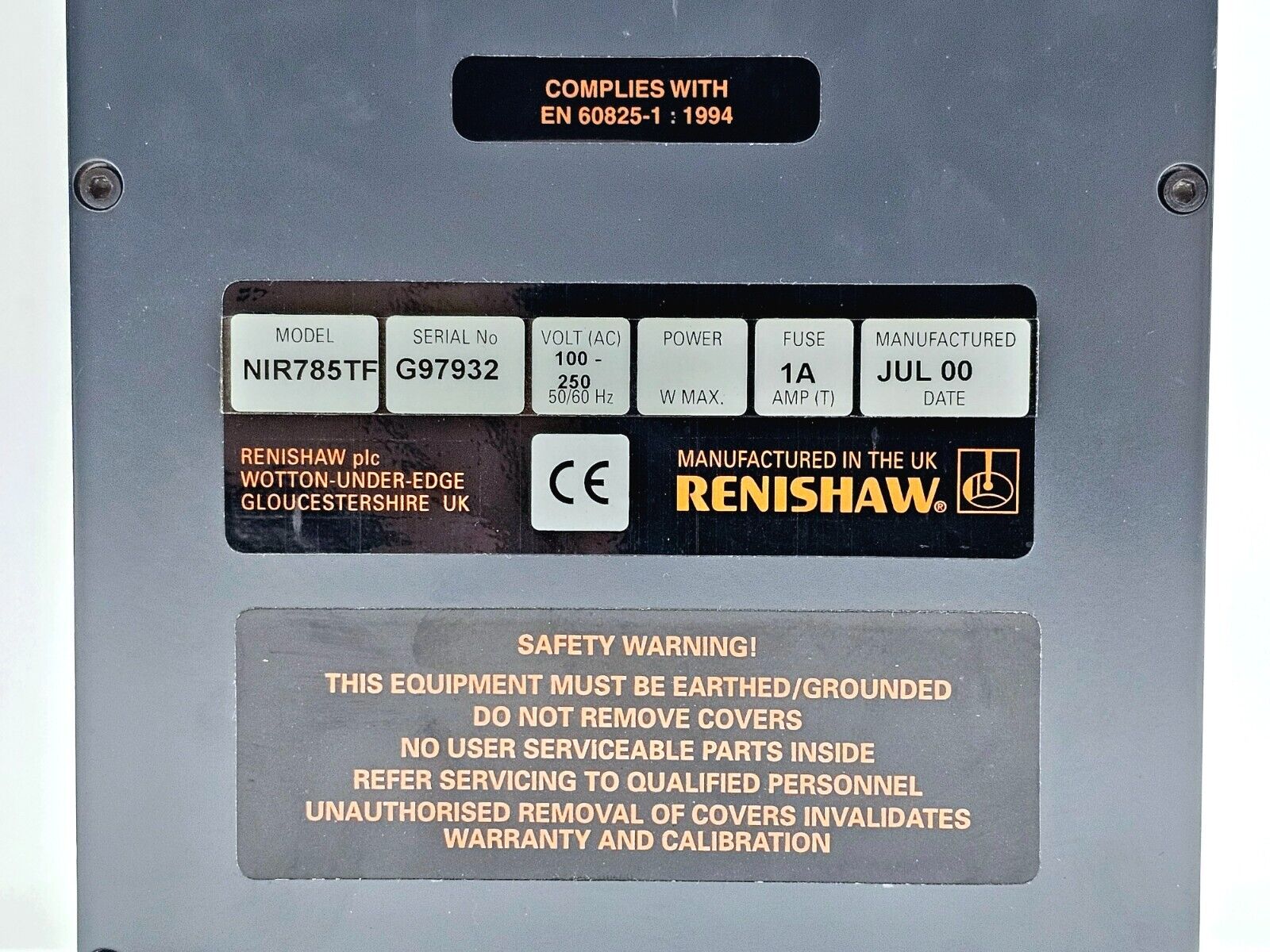 FOR PARTS/REPAIR Renishaw NIR785TF 785 nm Laser MFD 2000