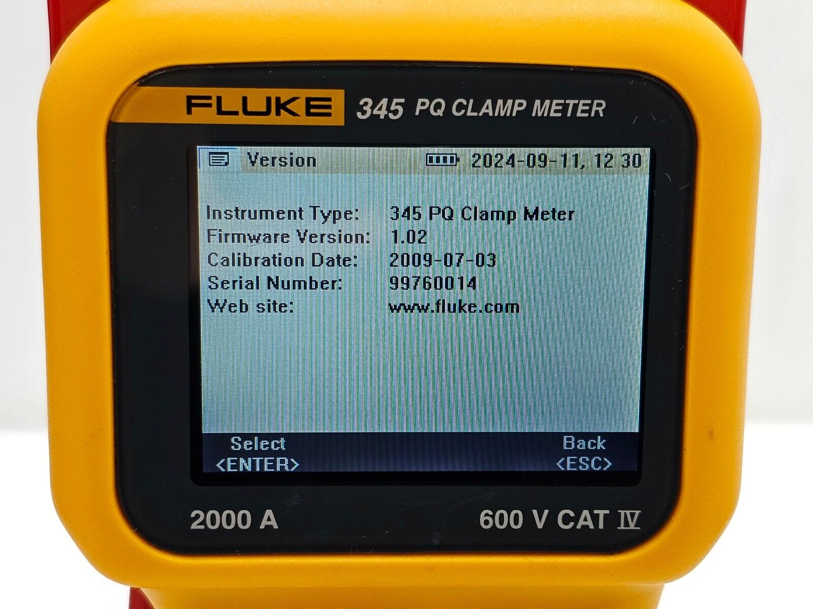 FLUKE 345 PQ Power Quality CLAMP METER 2000 A 600 V with Accessories