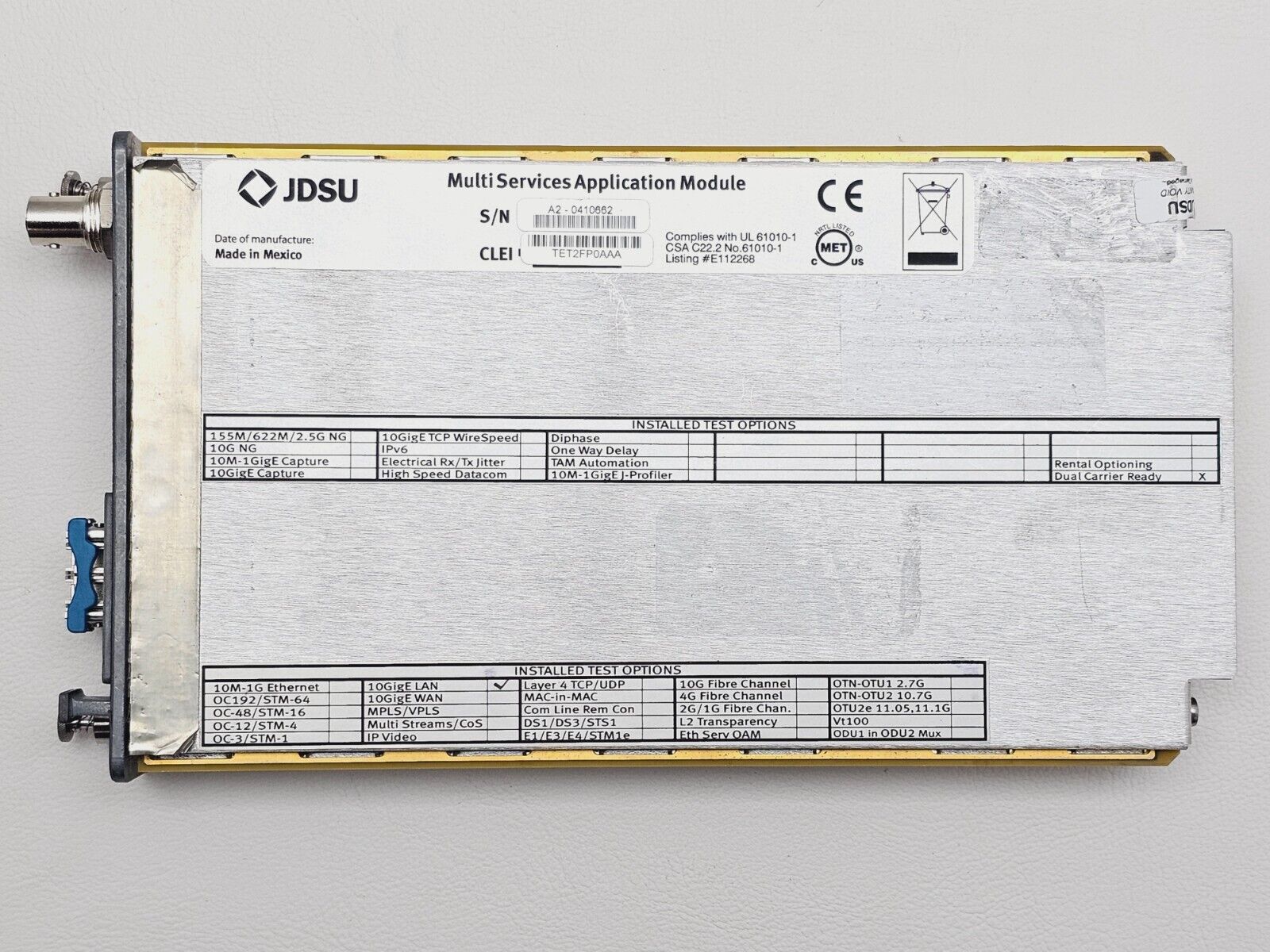 Viavi JDSU MTS 6000A Platform with BERT MSAM1 C1000 Module with Opt. 10 GigE LAN