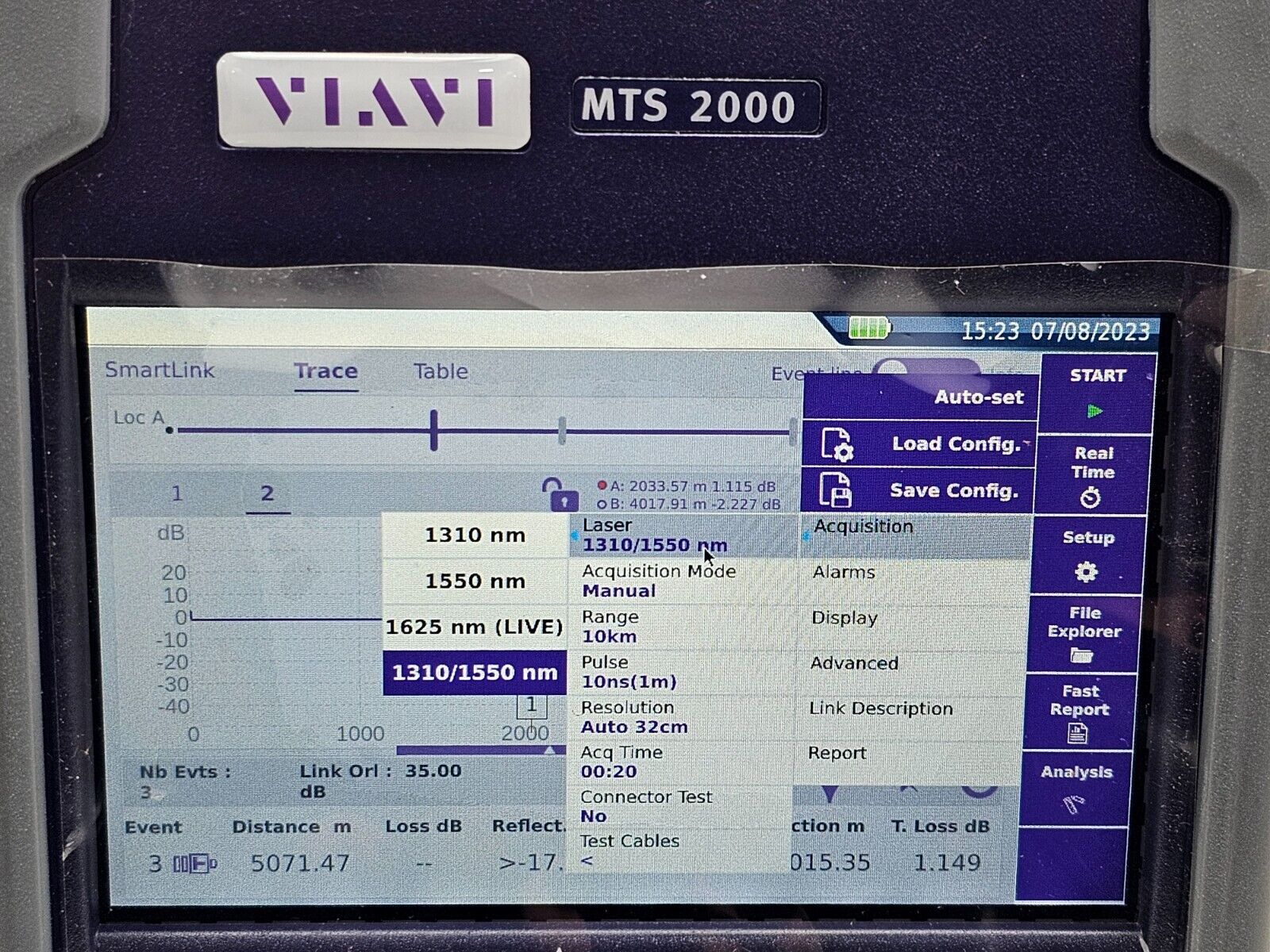 Viavi JDSU MTS 2000 V2 with 4136 FMP2 Metro PON 1310/1550nm + F1625 Live OTDR