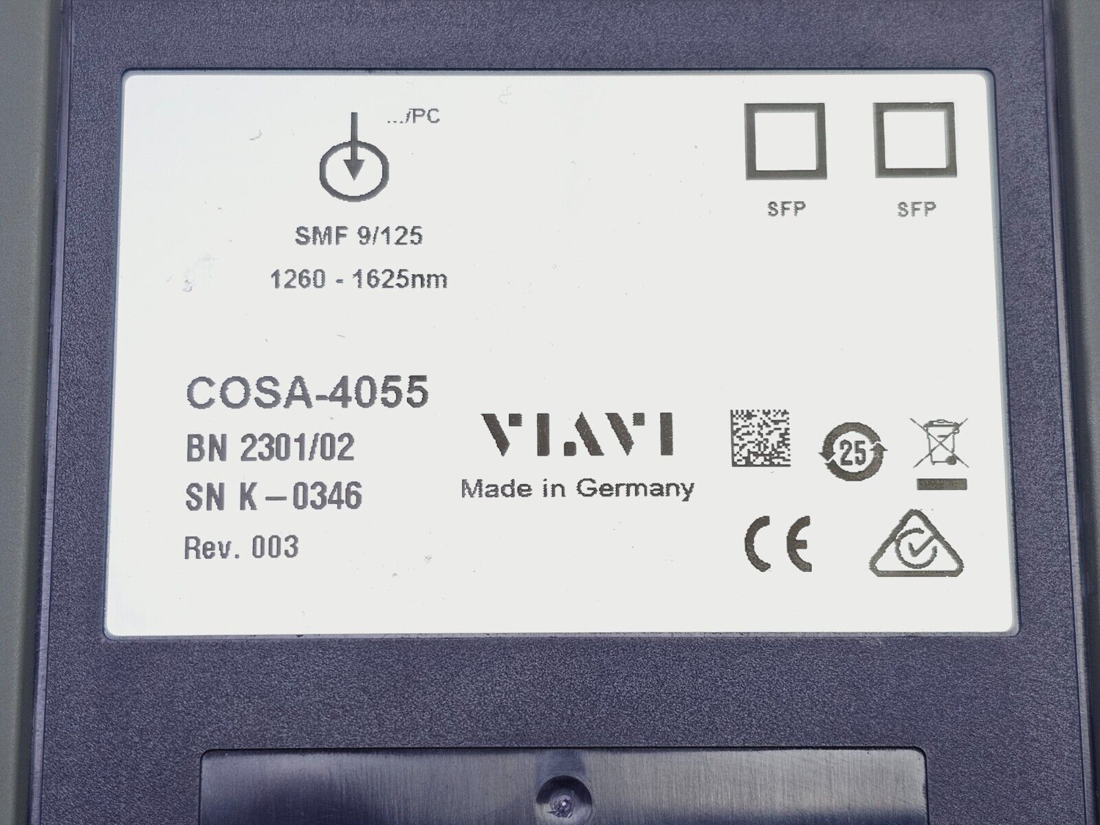 Viavi JDSU CWDM COSA-4055 Optical Spectrum Analyzer 2301/02 1260-1625nm OSA