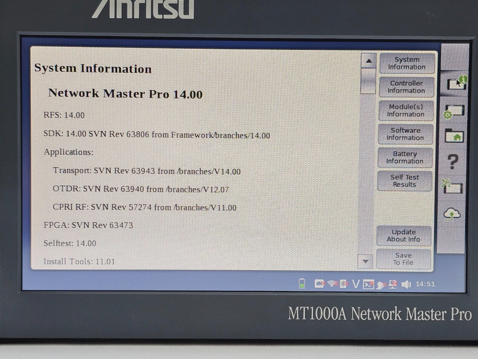 Anritsu MT1000A Network Master Pro MU100010A 10G Ethernet Multirate Dual Channel