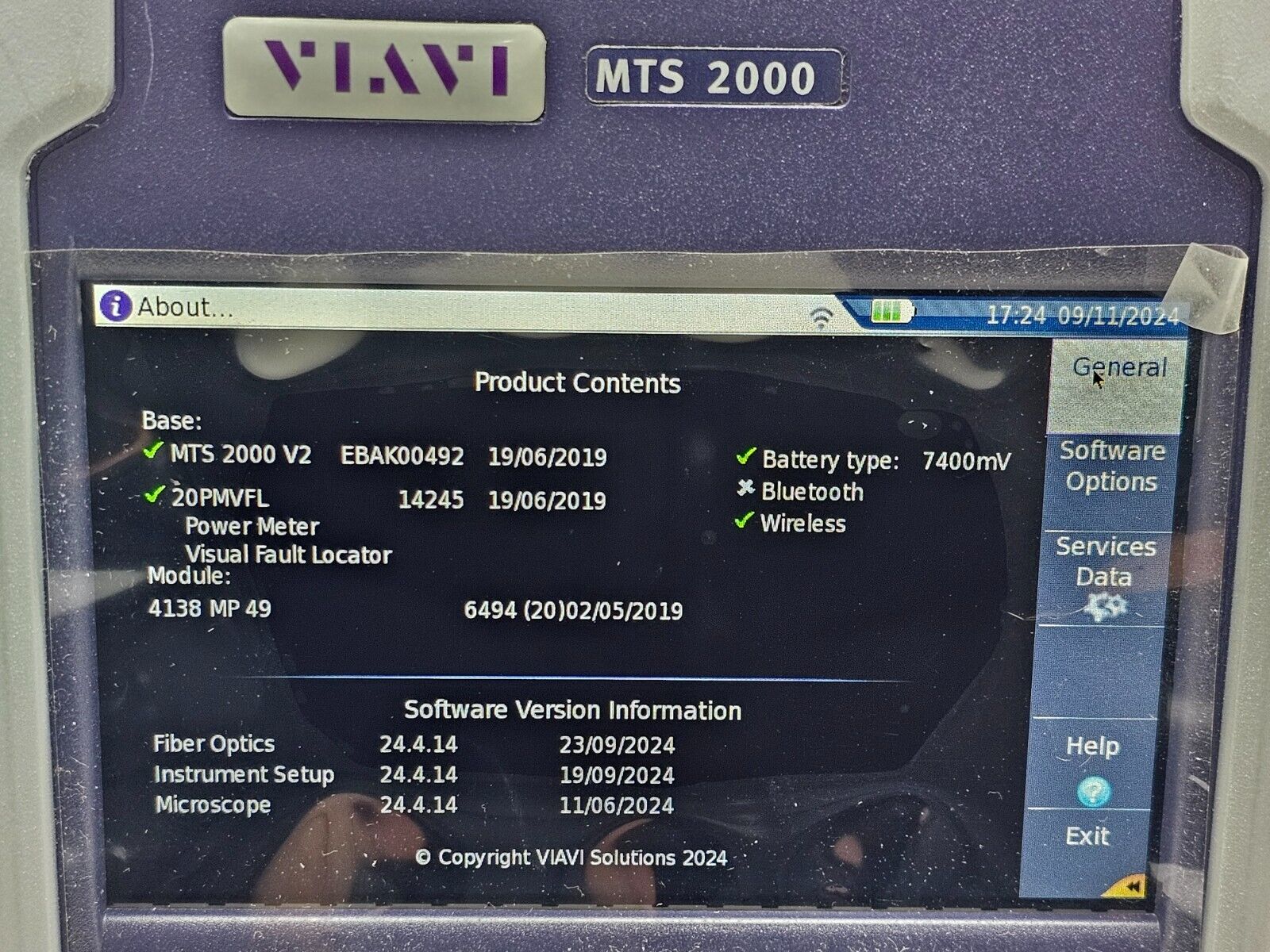 Viavi JDSU MTS 2000 V2 with 4138 MP49 Metro PON 1310/1490/1550 nm OTDR FCOMP SW