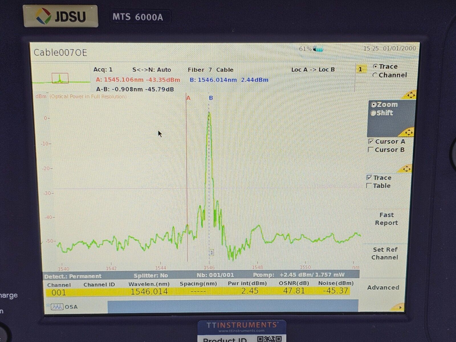 Viavi JDSU 6000A V2 + OSA-110M 1250 - 1650 nm OSA Optical Spectrum Analyzer #2