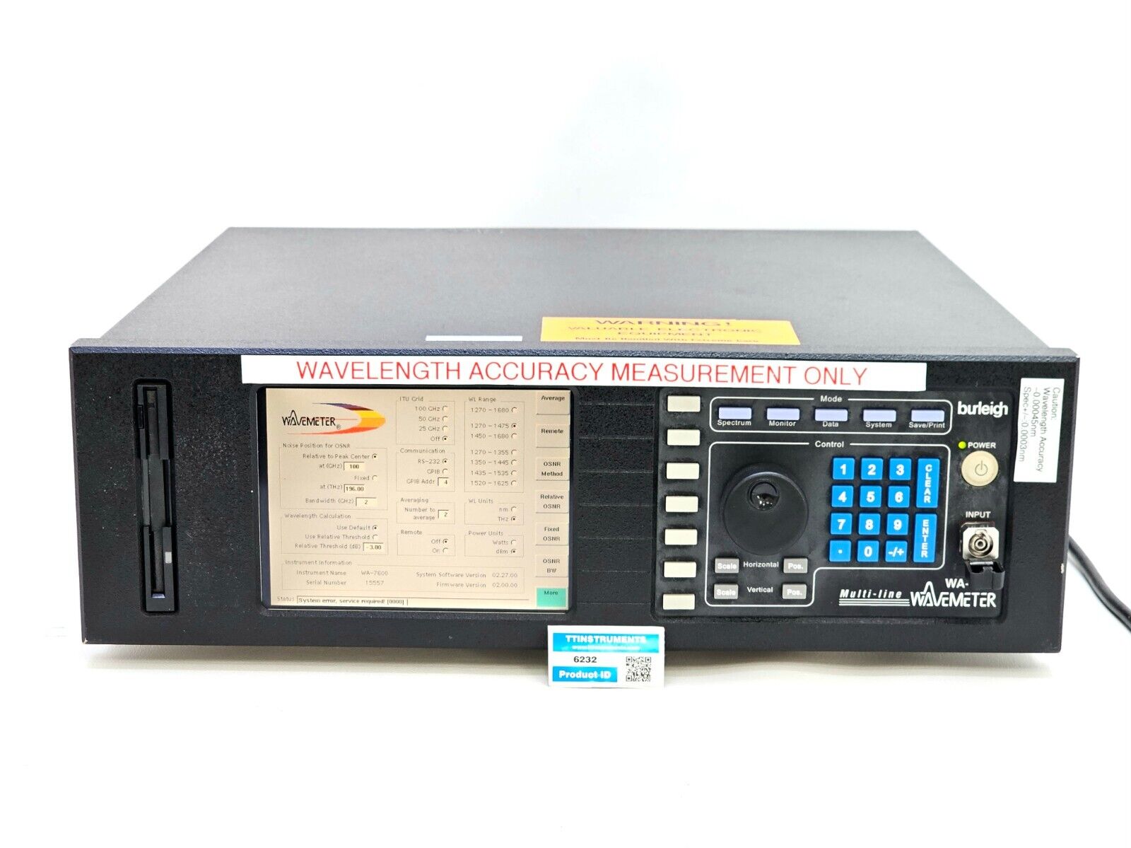 FOR REPAIR Burleigh WA-7600 WA7600 Multi-line Wavemeter