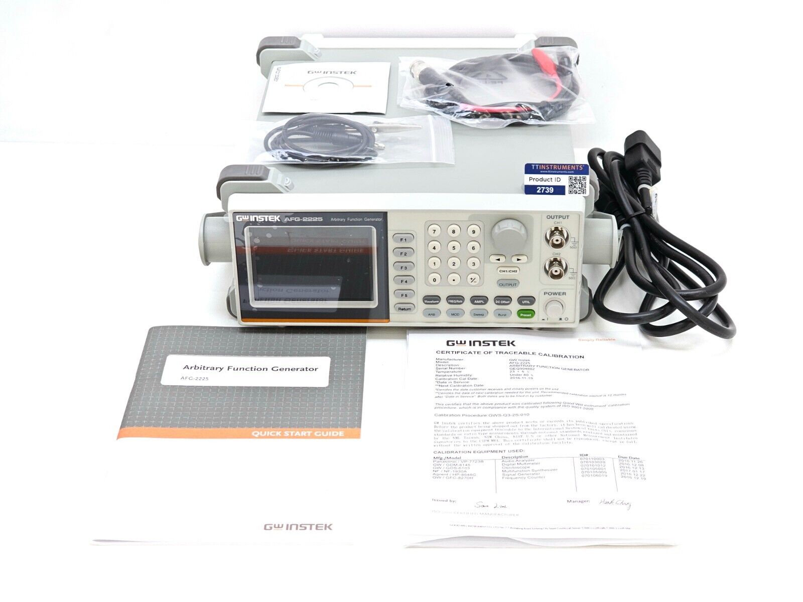 GW Instek AFG-2225 Arbitrary Function Generator 2 Channel 25 MHz