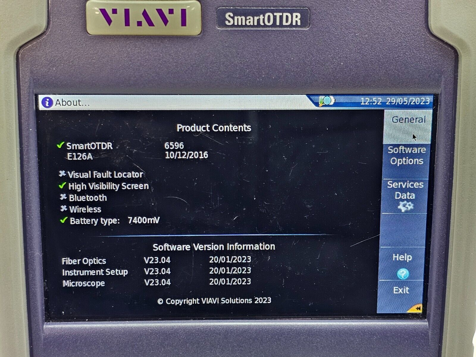 Viavi JDSU E126A SmartOTDR 1310/1550 nm APC SM Metro Access OTDR Smartlink SW