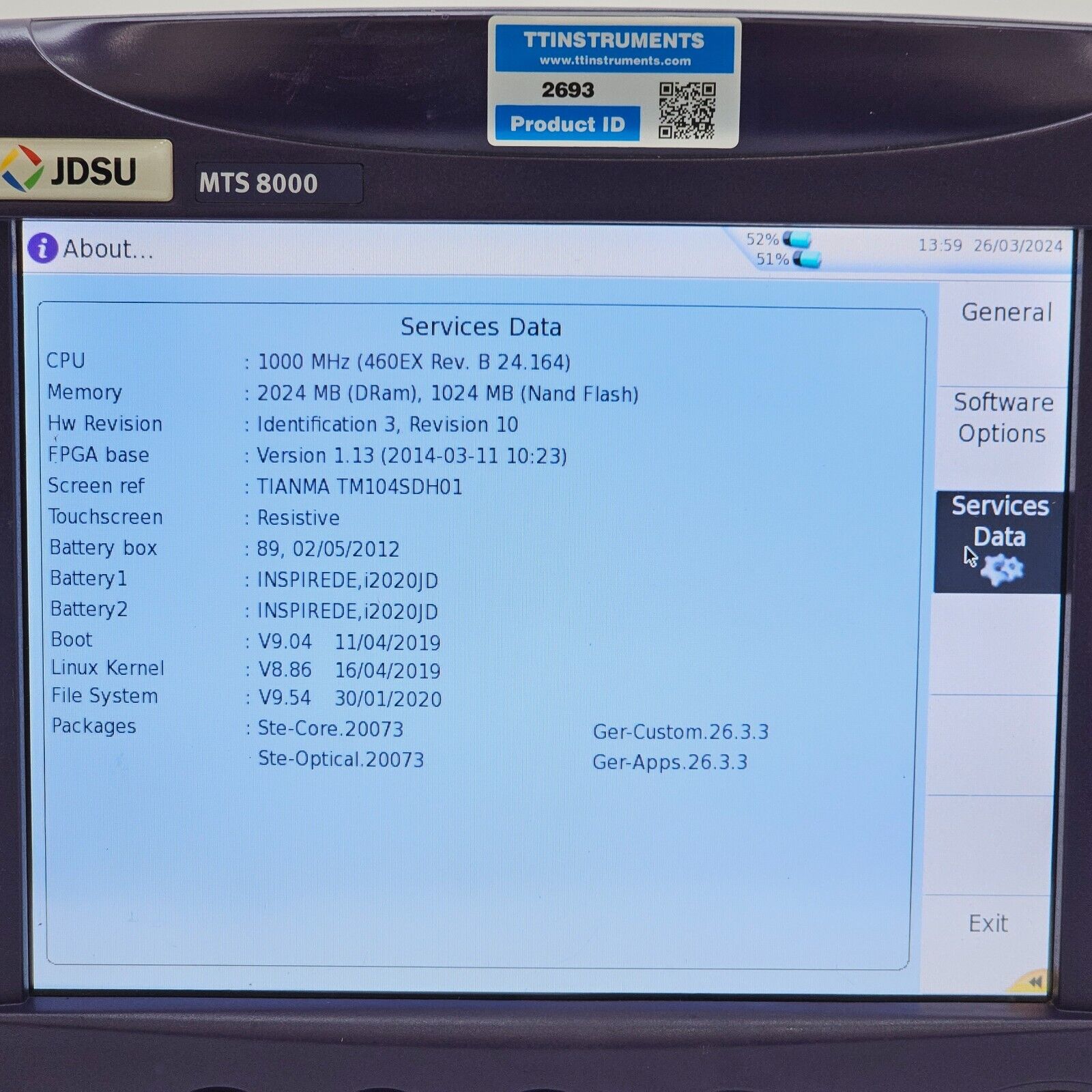 JDSU VIAVI T-Berd 8000E w/ OSA-500RS 2281/91.57 Optical DWDM Analyzer OSA APC