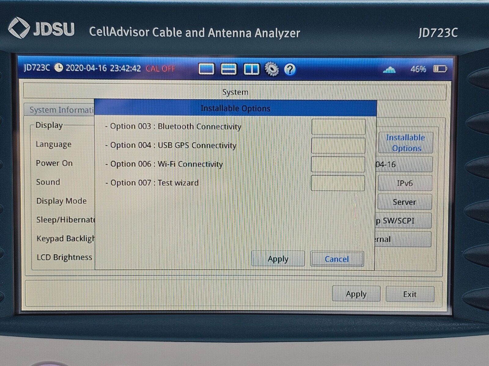 Viavi JDSU JD723C CellAdvisor Base Station Analyzer 2.7 GHz with JD72450509 OSL