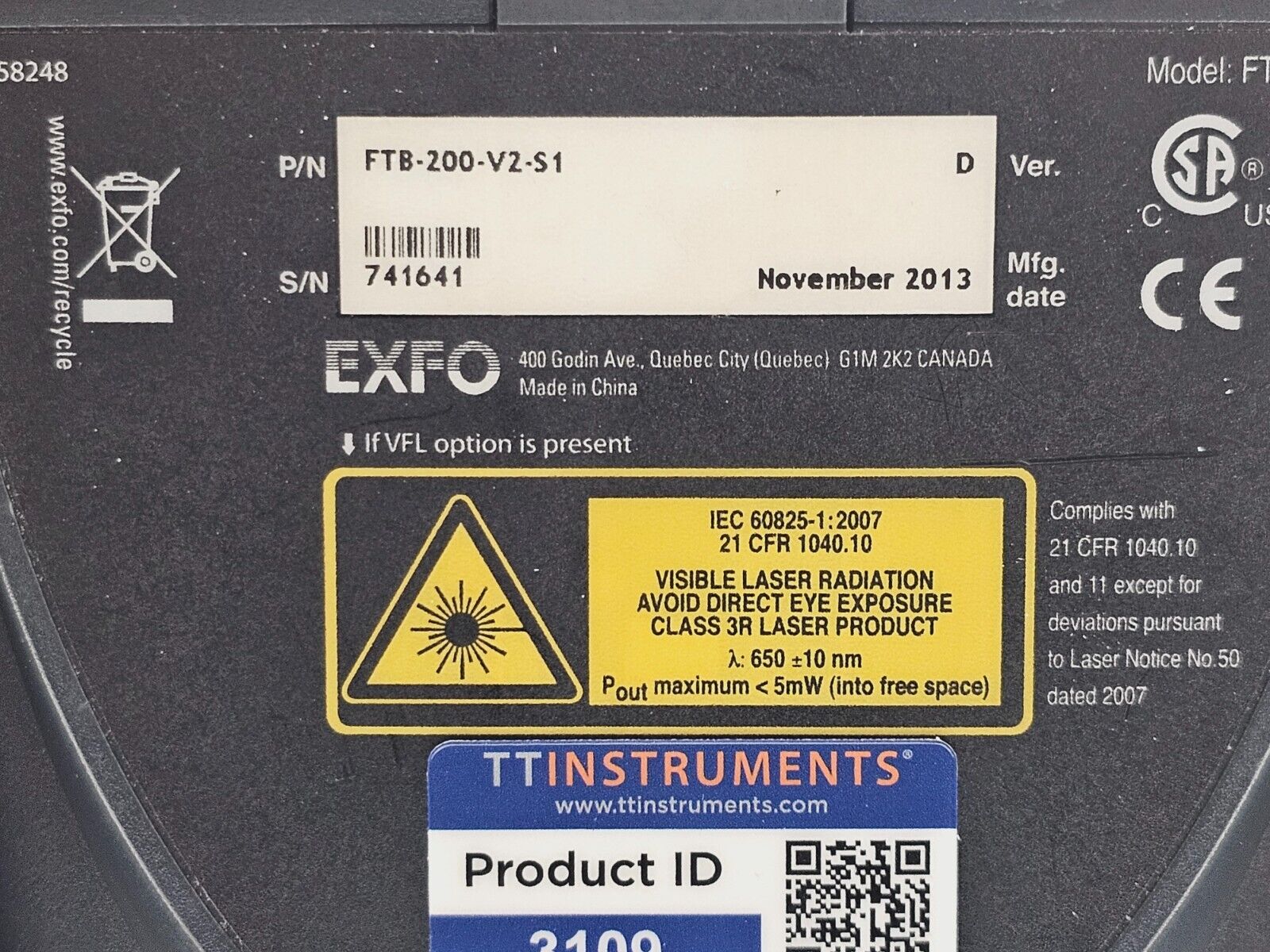 EXFO FTB-200 V2 & FTB-5240S-P OSA with Polarisation Controller In-band OSNR Opt.