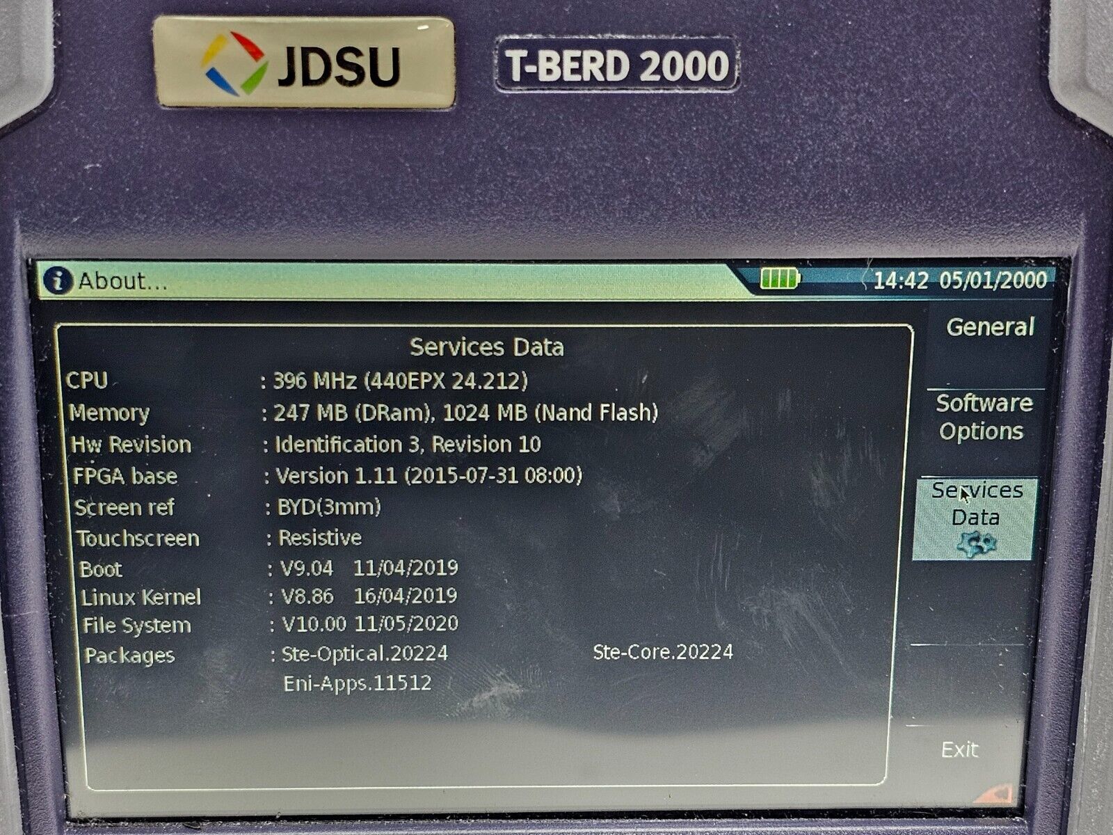 Viavi JDSU T-BERD 2000 Test Platform / Mainframe with built-in Power Meter