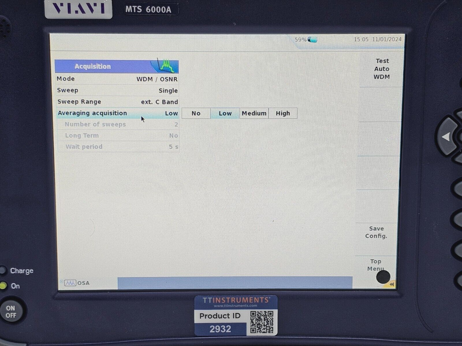 Viavi JDSU 6000A V2 + OSA-110M 1250 - 1650 nm OSA Optical Spectrum Analyzer #1