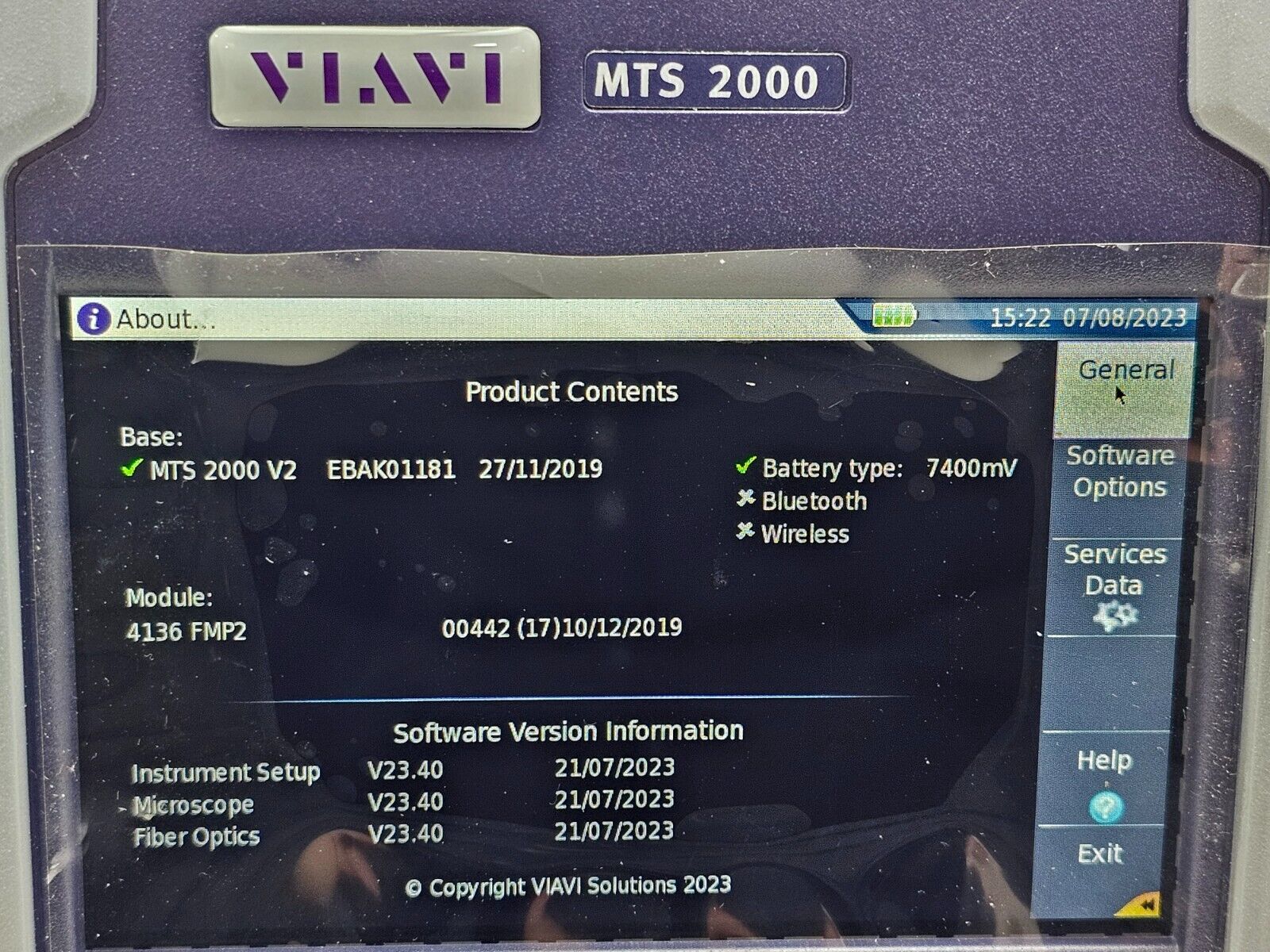 Viavi JDSU MTS 2000 V2 with 4136 FMP2 Metro PON 1310/1550nm + F1625 Live OTDR