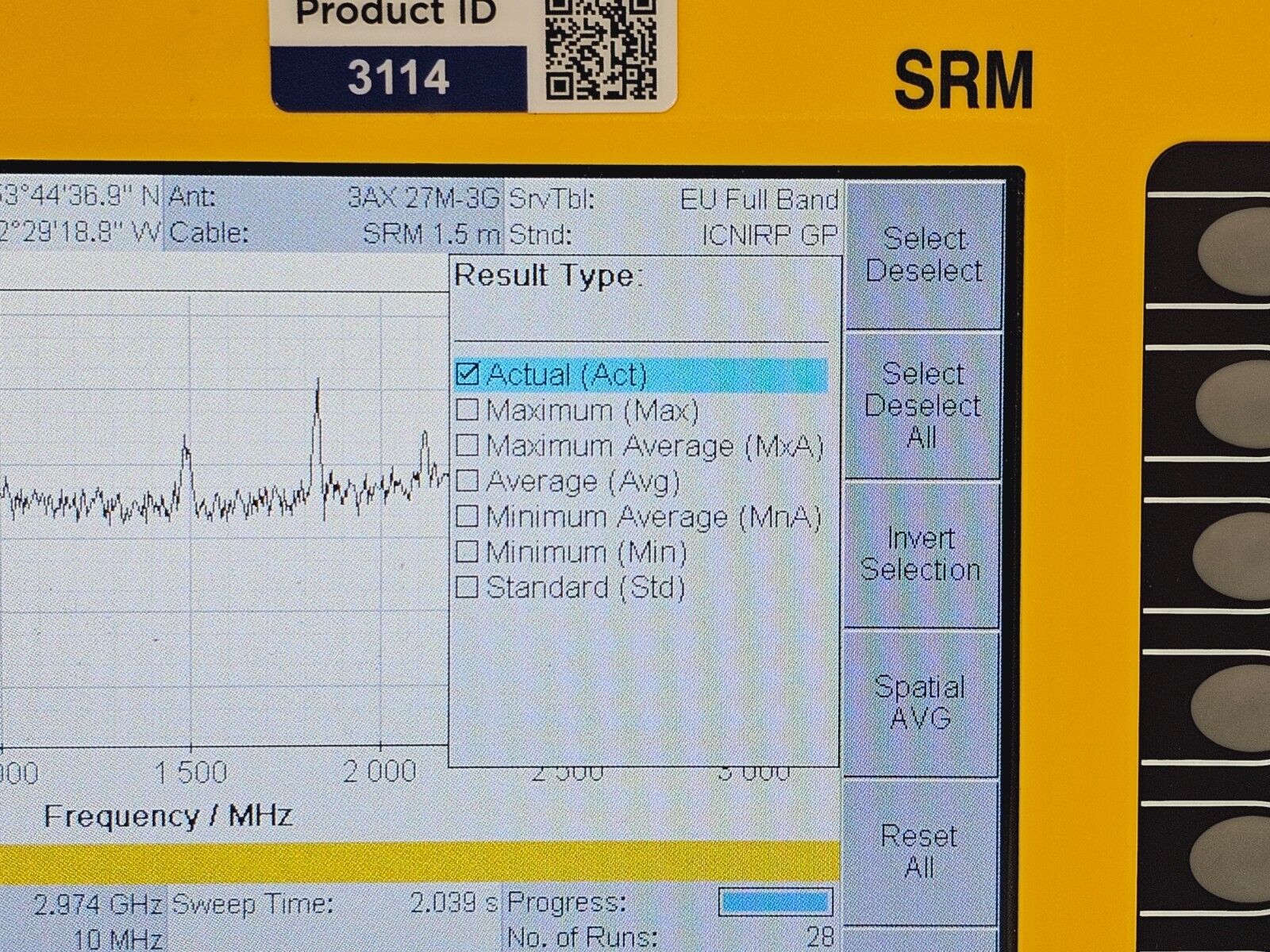 Narda SRM-3006 Selective Radiation Meter 3006/01 + 3501/03 Probe 27MHz - 3GHz